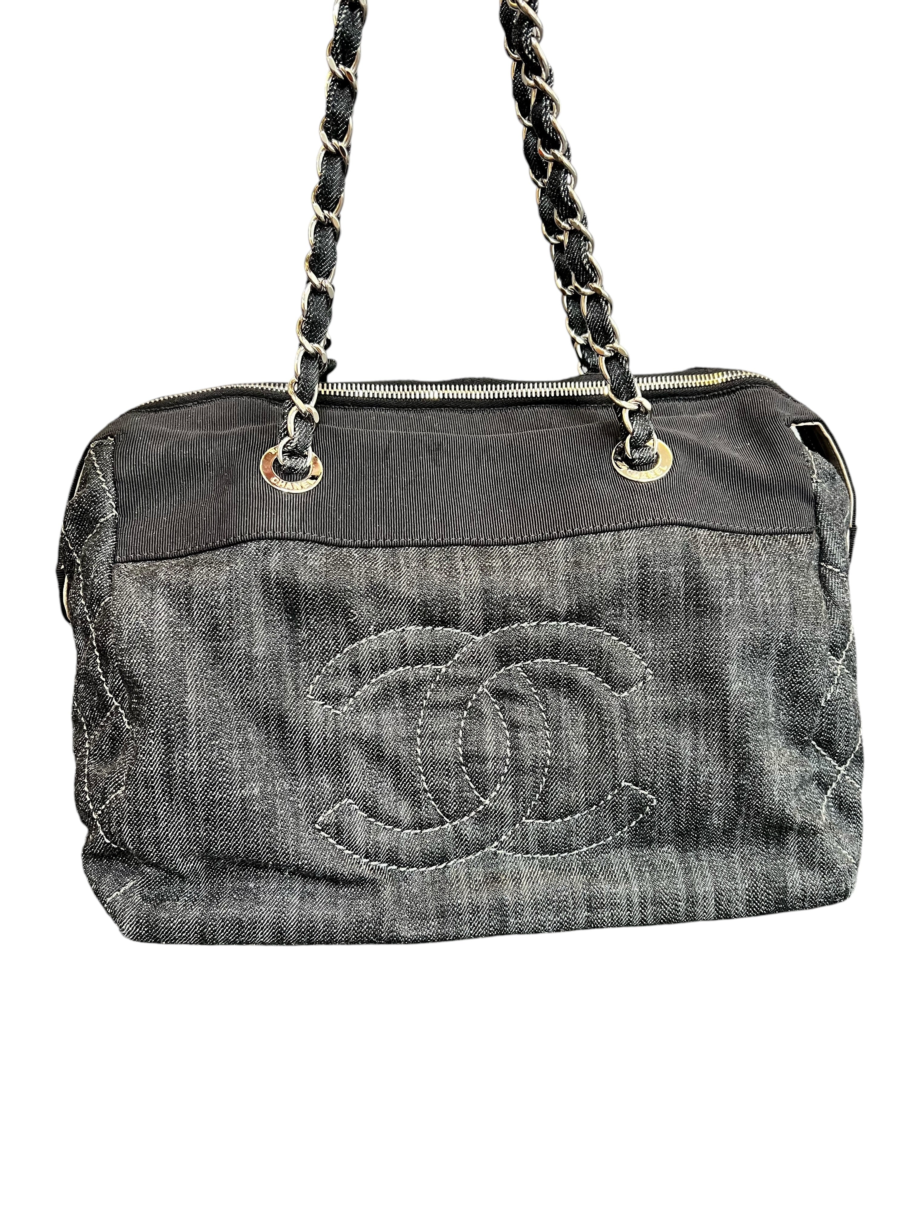 Chanel Black Denim Tote SHW SYCYF2803
