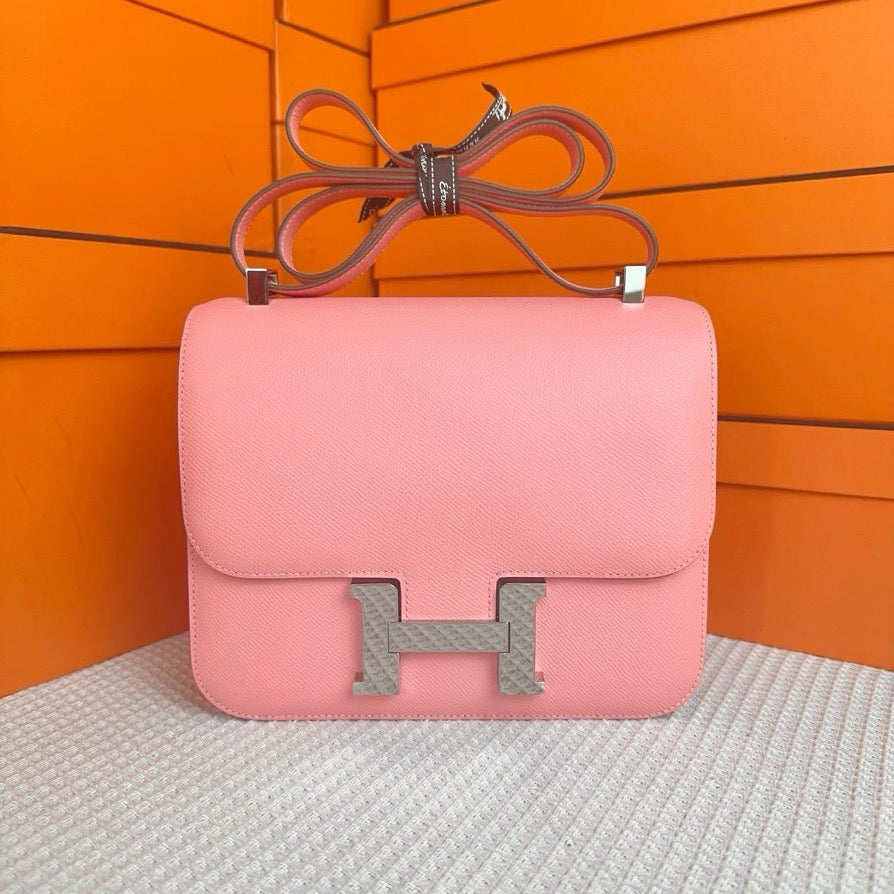 *Hermes Constance 24 Rose Confetti Epsom PHW #Y - Preloved SYC2211
