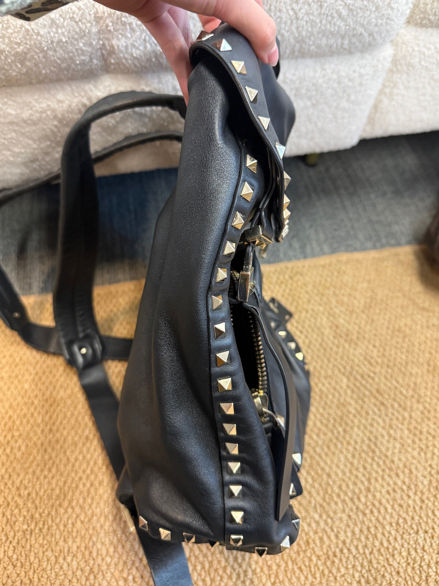 Valentino Garavani Rockstud backpack crafted in black leather