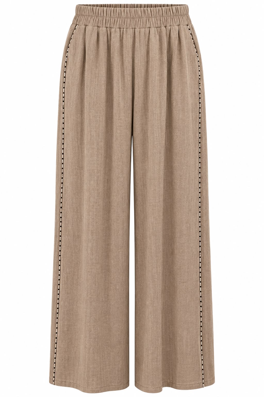 TROUSER BEIGE ZEBRA KNITWEAR SIDE PIPPING MCL13341