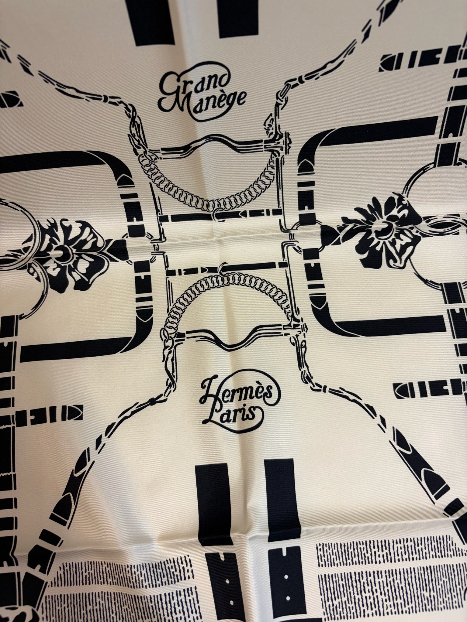 Hermes  Grand Manege Fringed Scarf 80