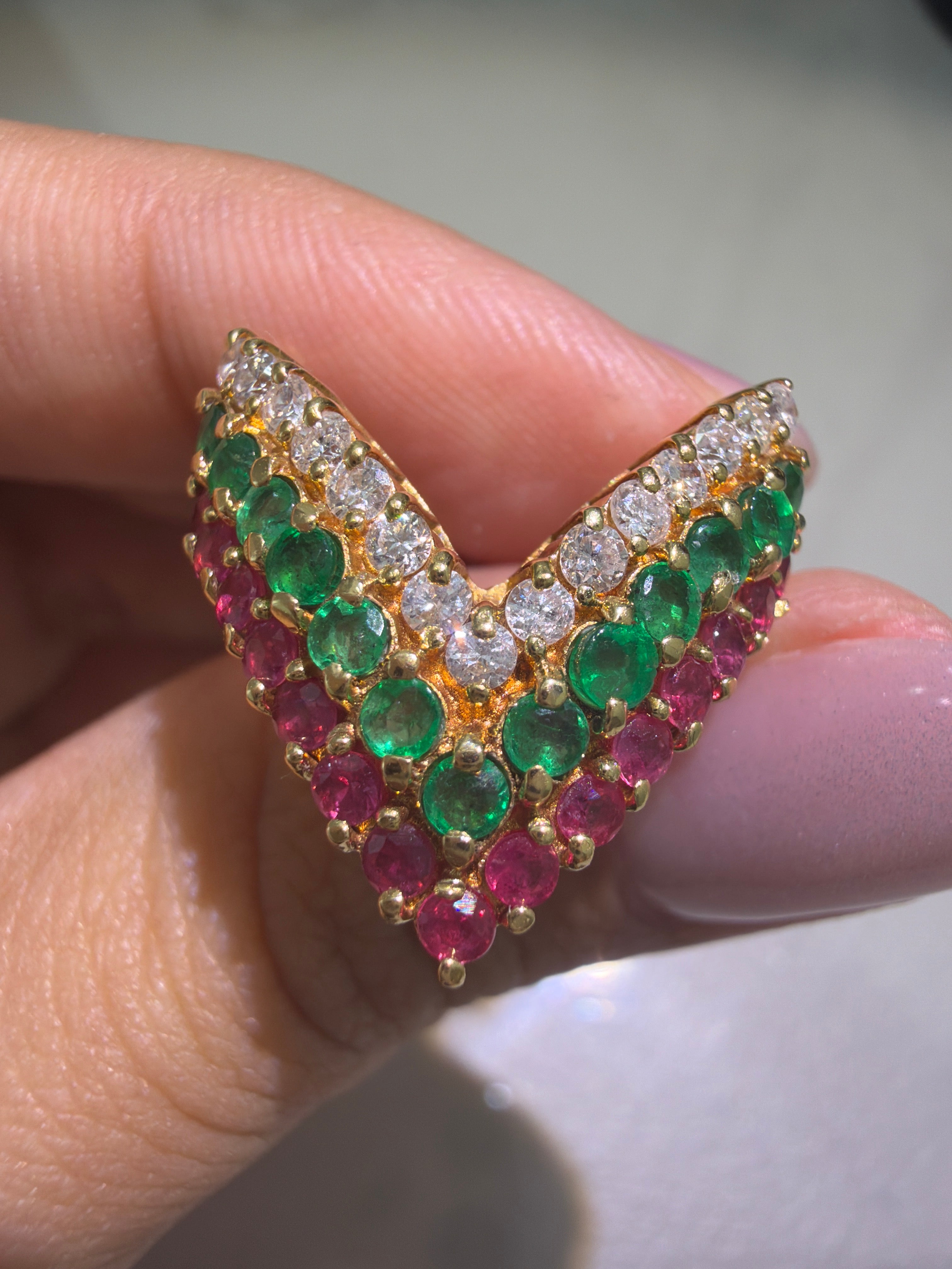 V ring in 18K / E0.6ct / S0.6ct/ D0.4ct 6536 JJC0618