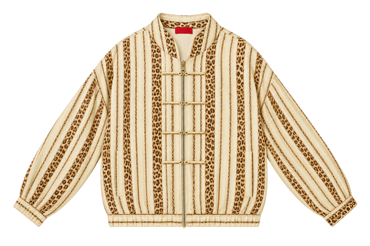 BOMBER KINA PINSTRIPES LEO LIGHT OLIVE BEIGE MCL13228