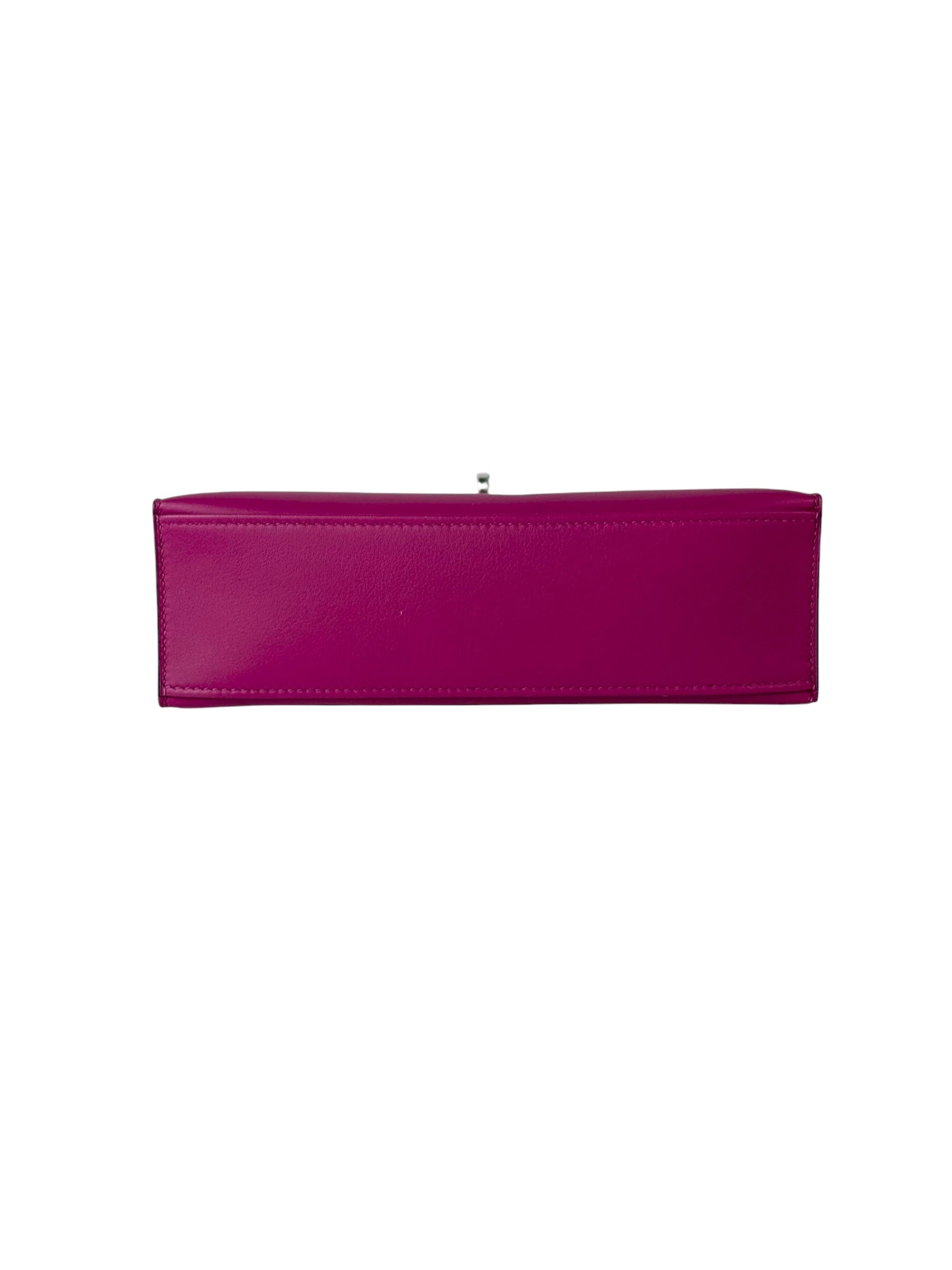 Hermes Kelly Pochette in Rose Pourpre Swift