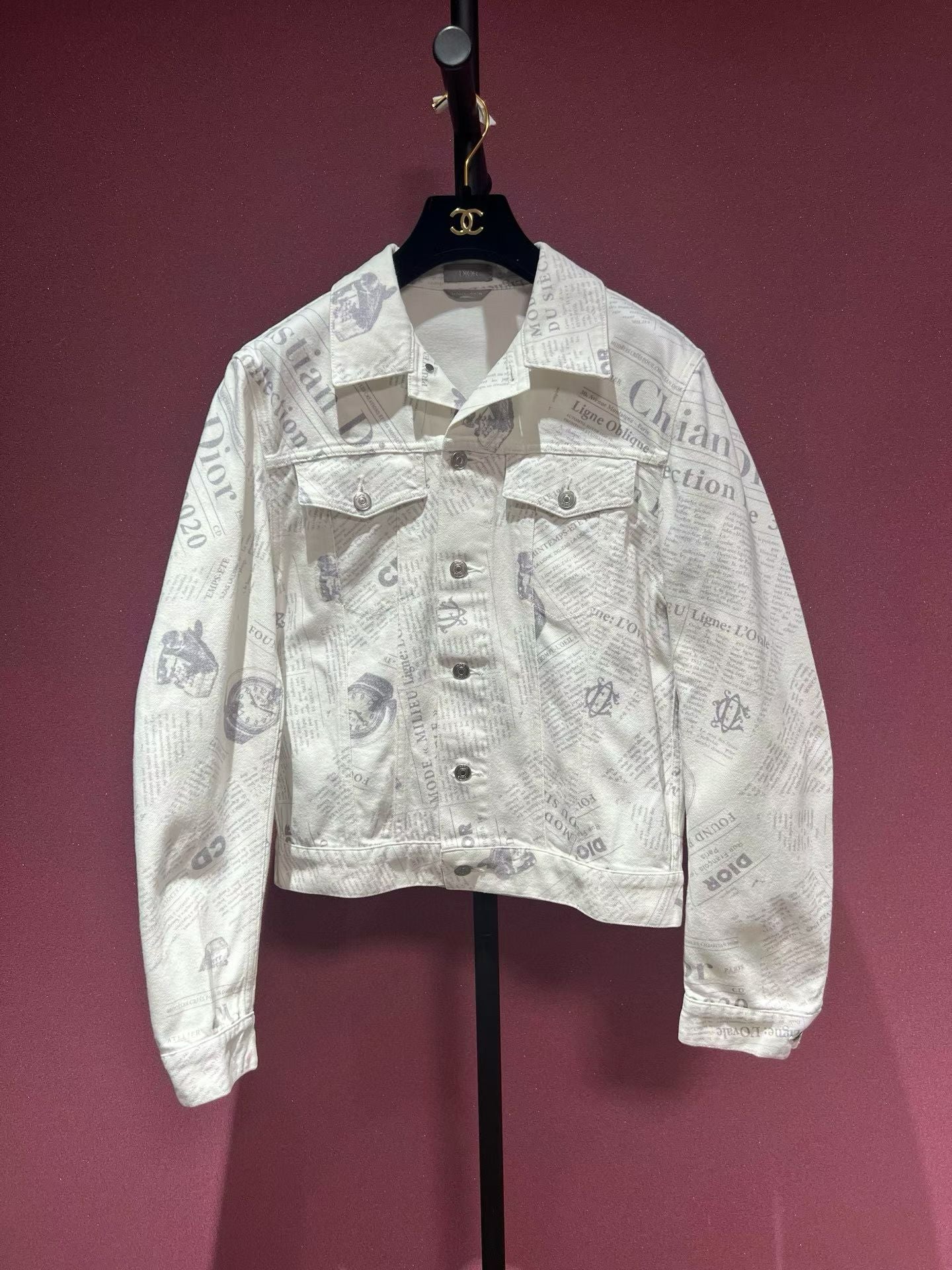 DIOR NEWSPAPER DENIM JACKET 46 FT102168