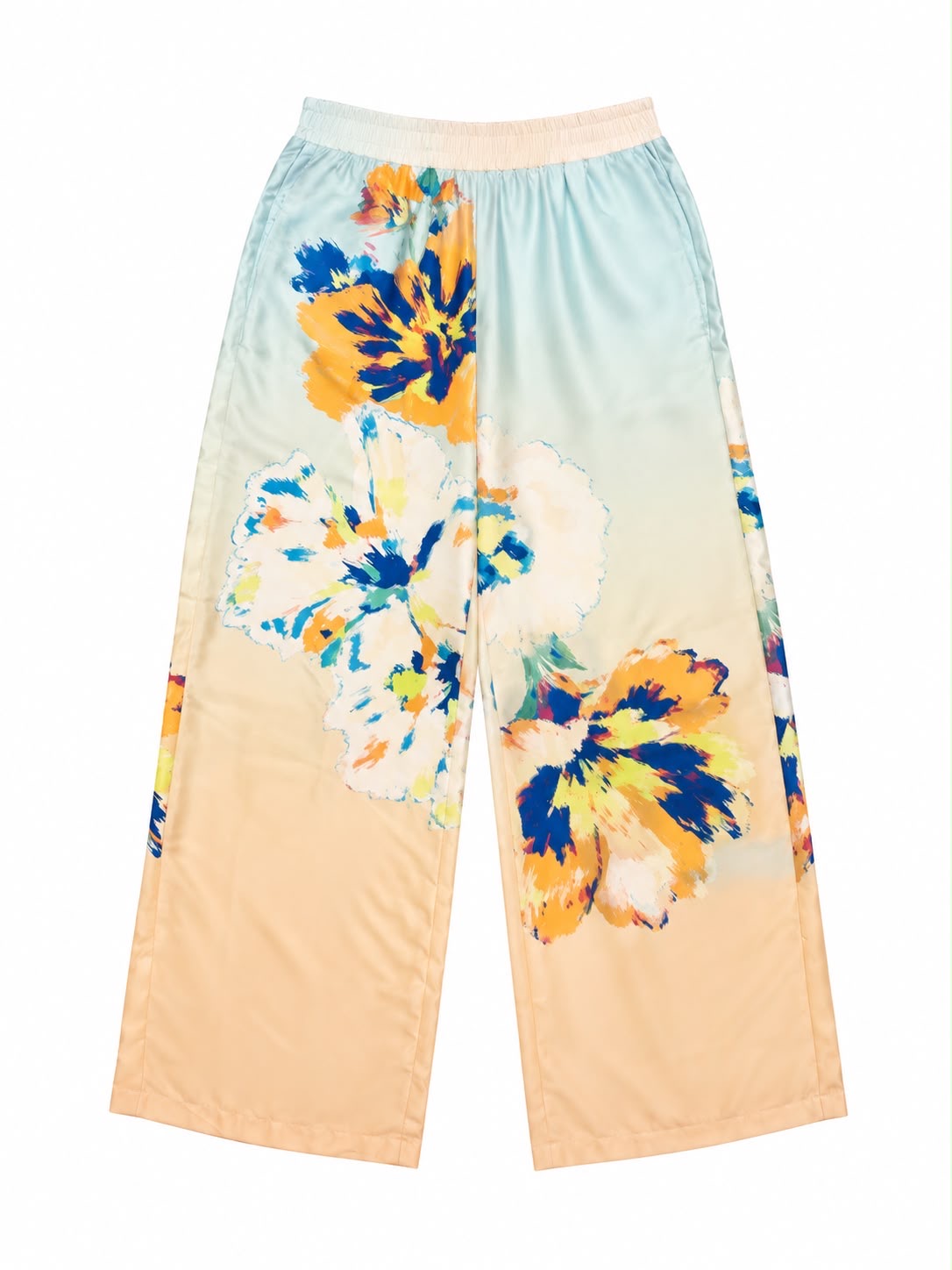 TROUSER PLACEMENT BLUE ORANGE FLOWERS GRADIENT MCL12987