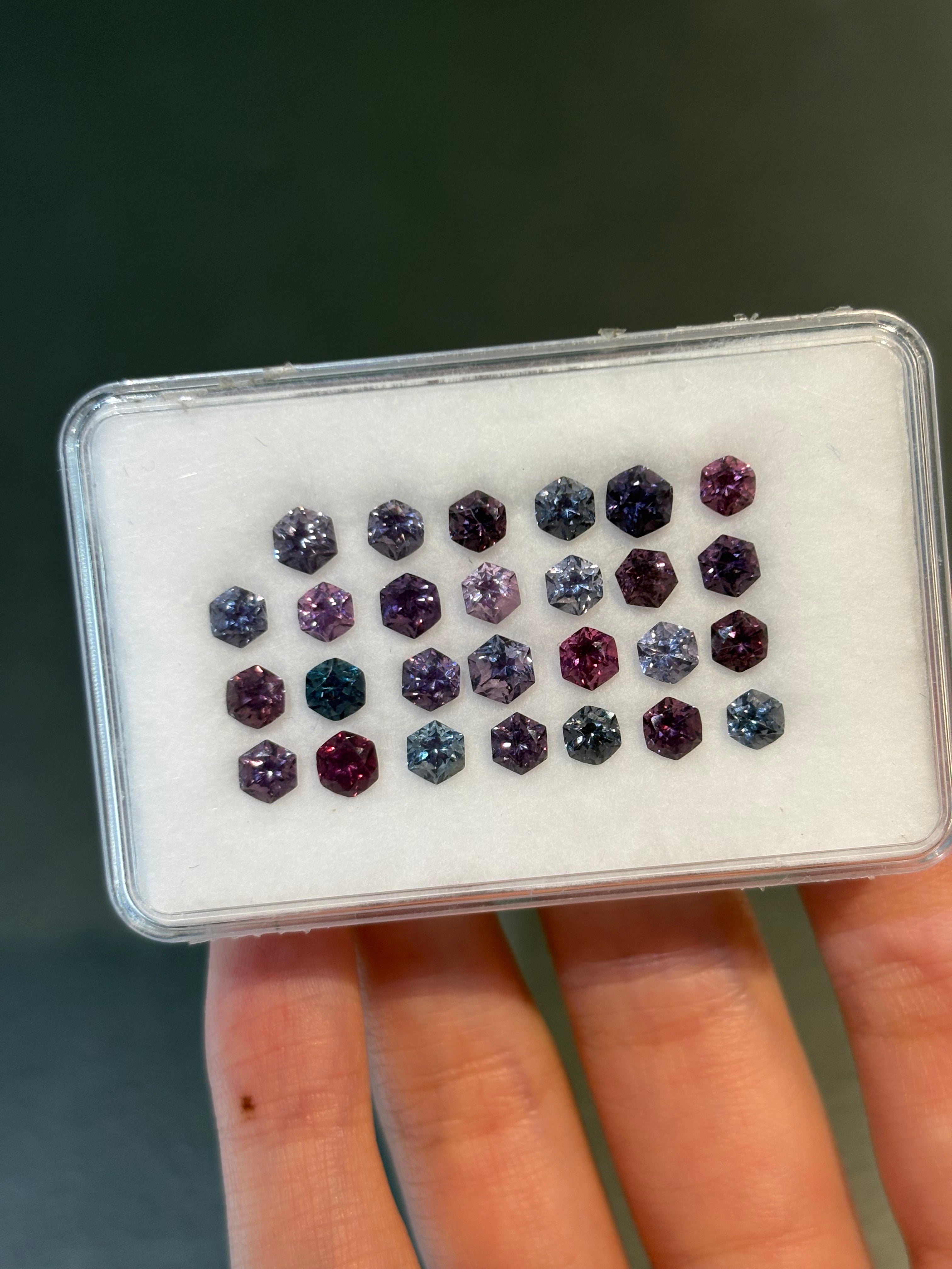 8.21ct Sri Lanka Spinel Hexagon Set 4mm 27pcs  DXBCS5690