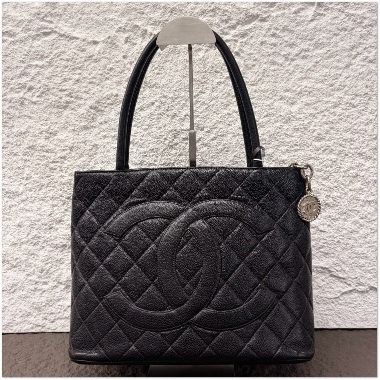 Chanel Black Caviar Quilted Medallion Tote Bag C19496286761