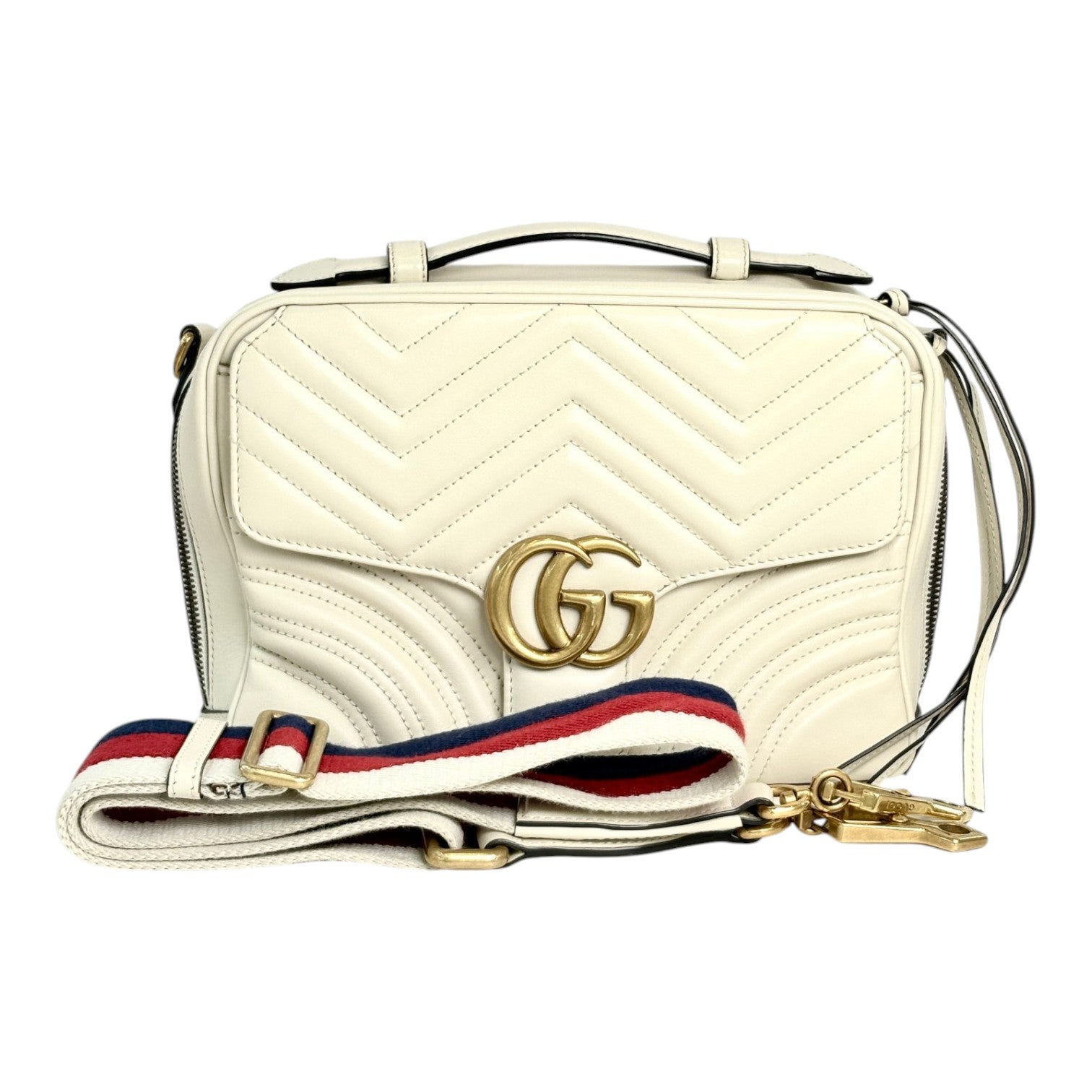Gucci Marmont Camera White Bag