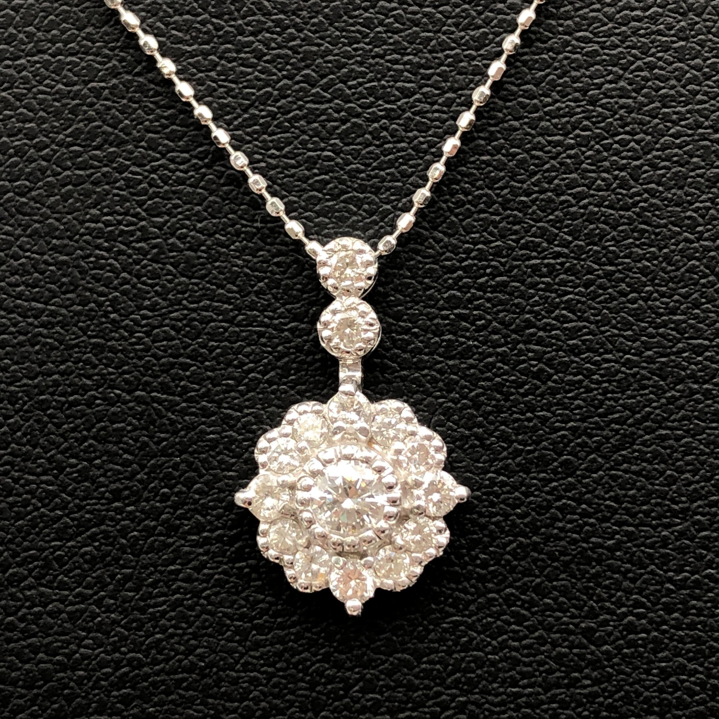 Custom Jewelry Diamond Necklace, D(0.5ct), K18WG, 2.6g, 16inch C387953