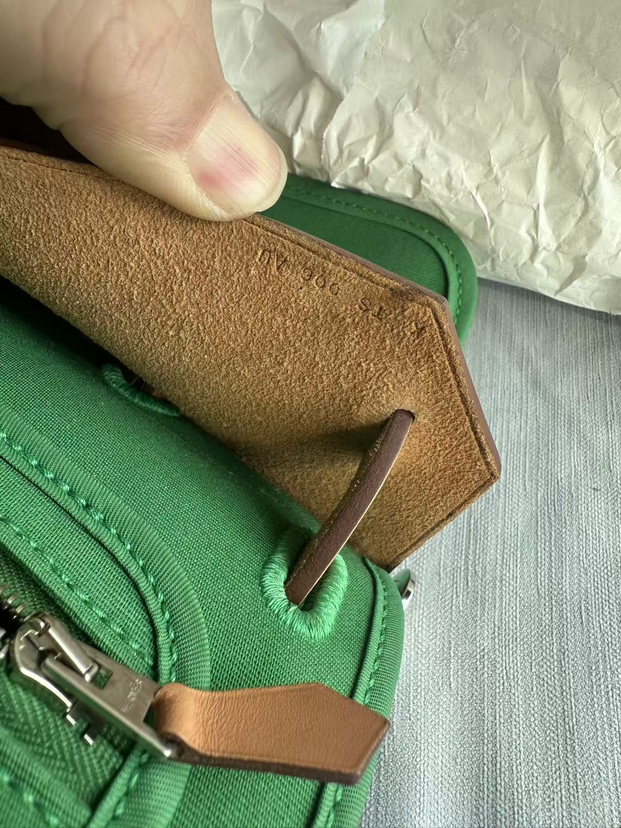 Hermès green herbag31 good condition stamp X