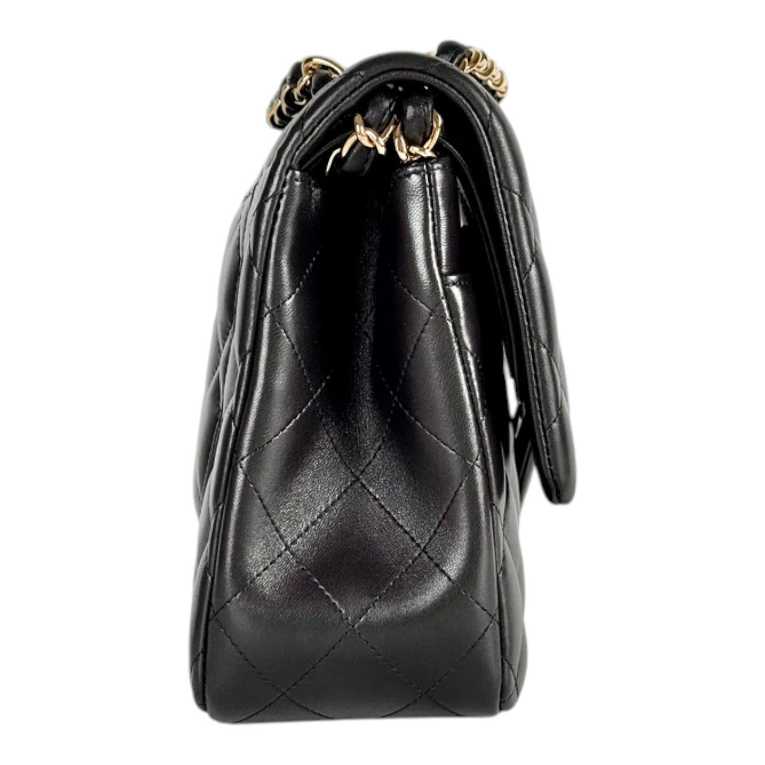 Chanel Black Classic Flap Jumbo Bag with Gold Hardware - Full Set