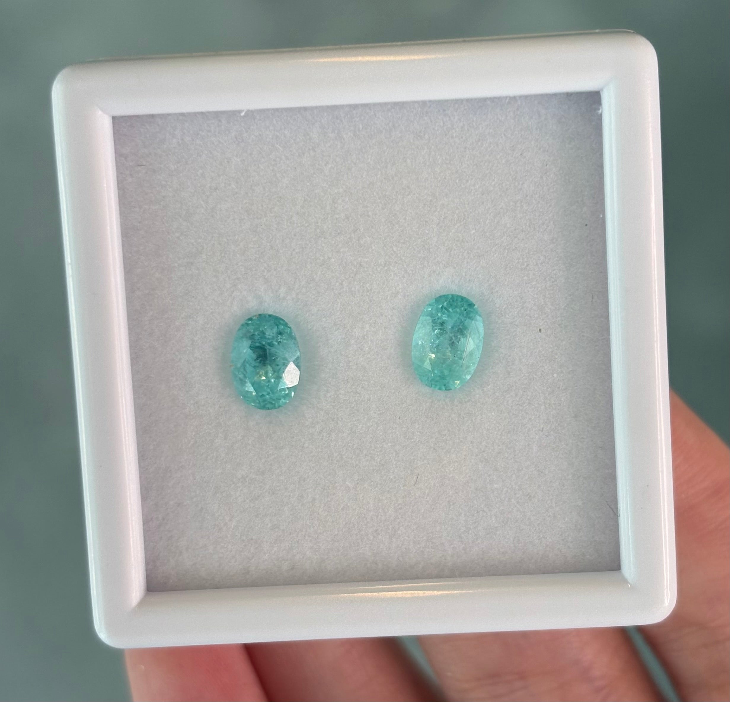 1.70ct Neon Paraiba Oval PAIR DXBCS6008