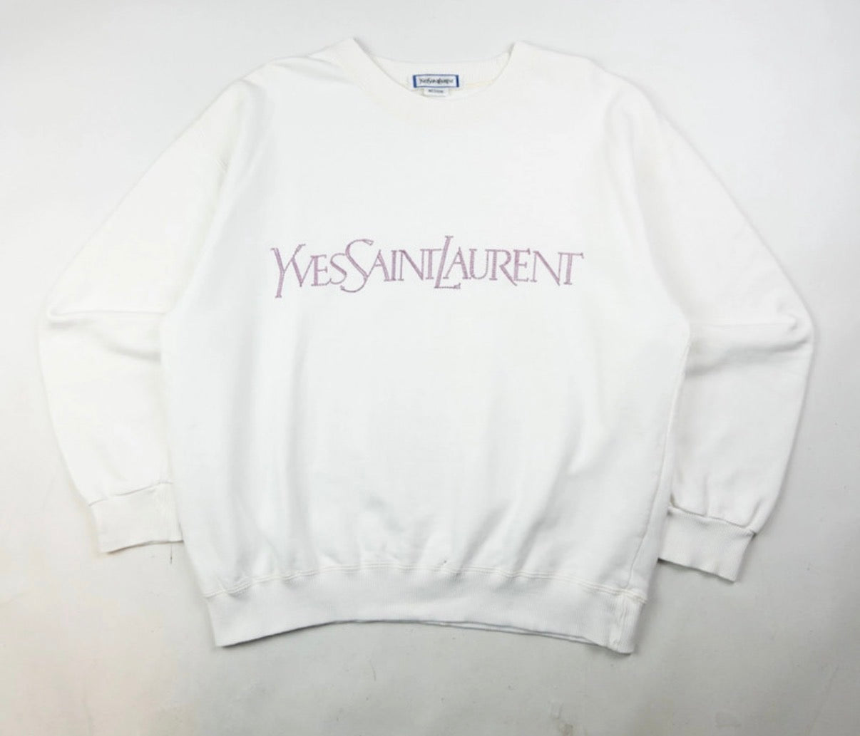 Vintage YSL Yves Saint Laurent Embroidered Sweatshirt Size XX DBXM0015