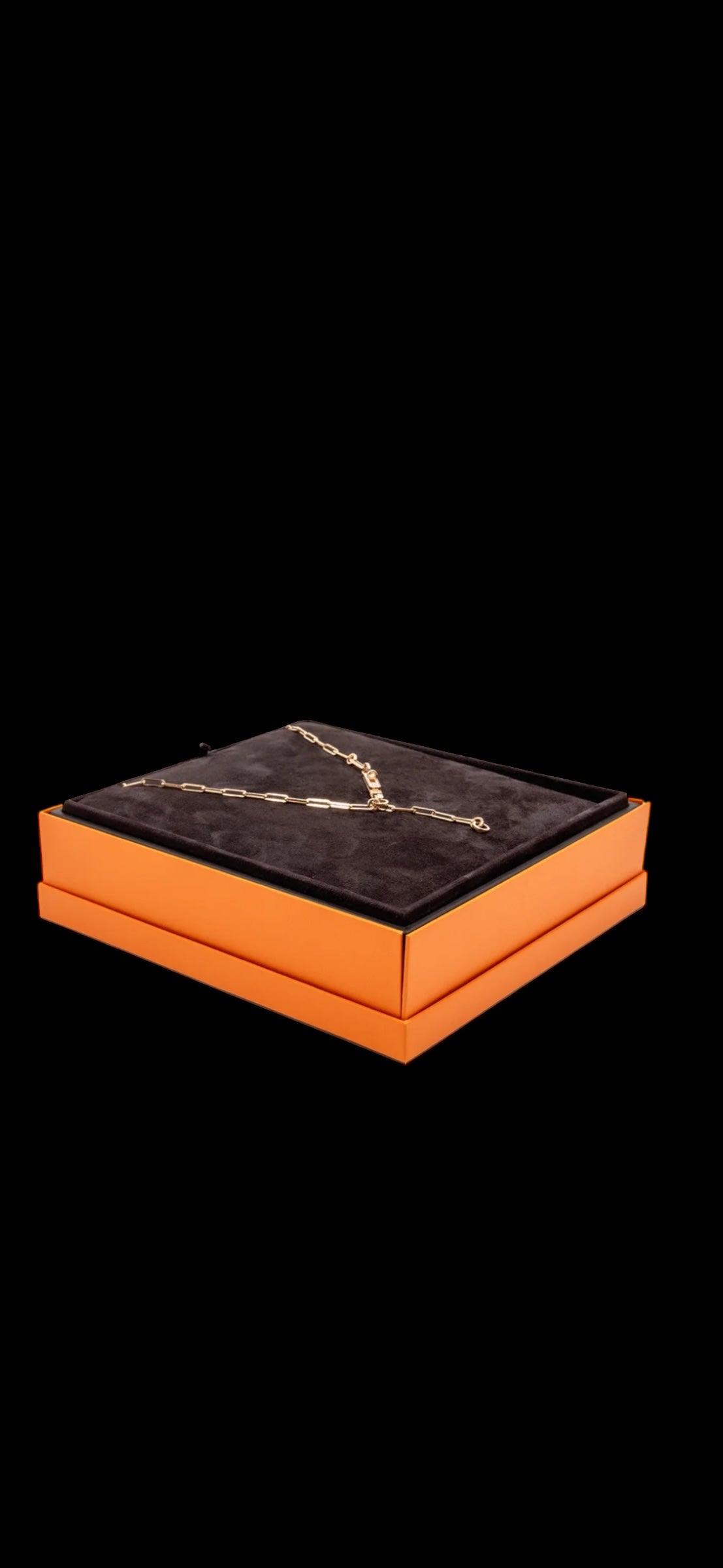 Hermes Kelly Chaine Lariat Necklace with Diamonds in RG