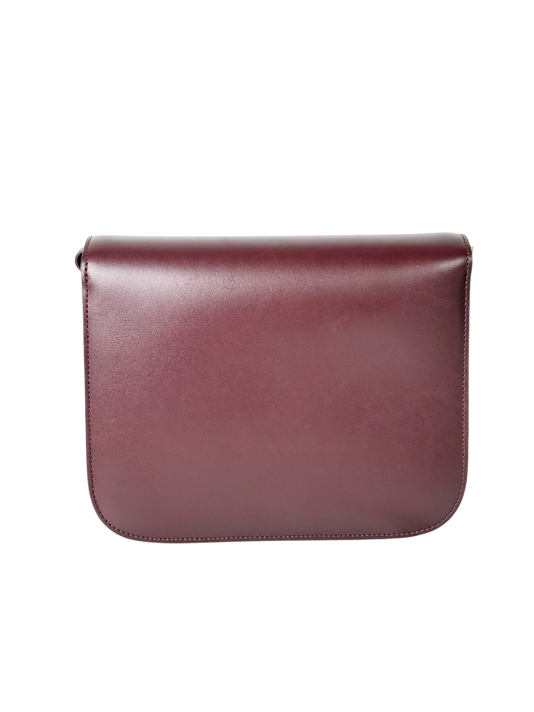 Celine Burgundy Medium Classic Box Bag