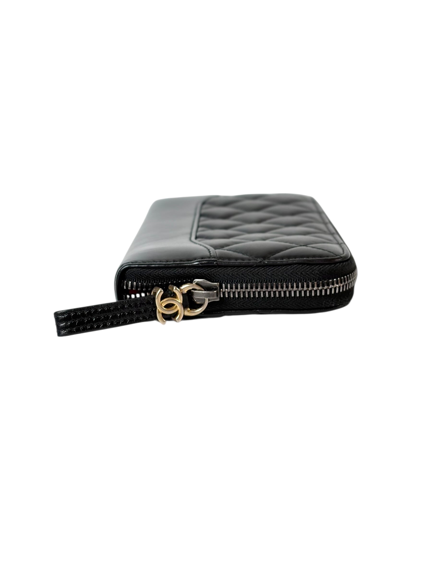 Chanel Black Boy Long Zip Wallet