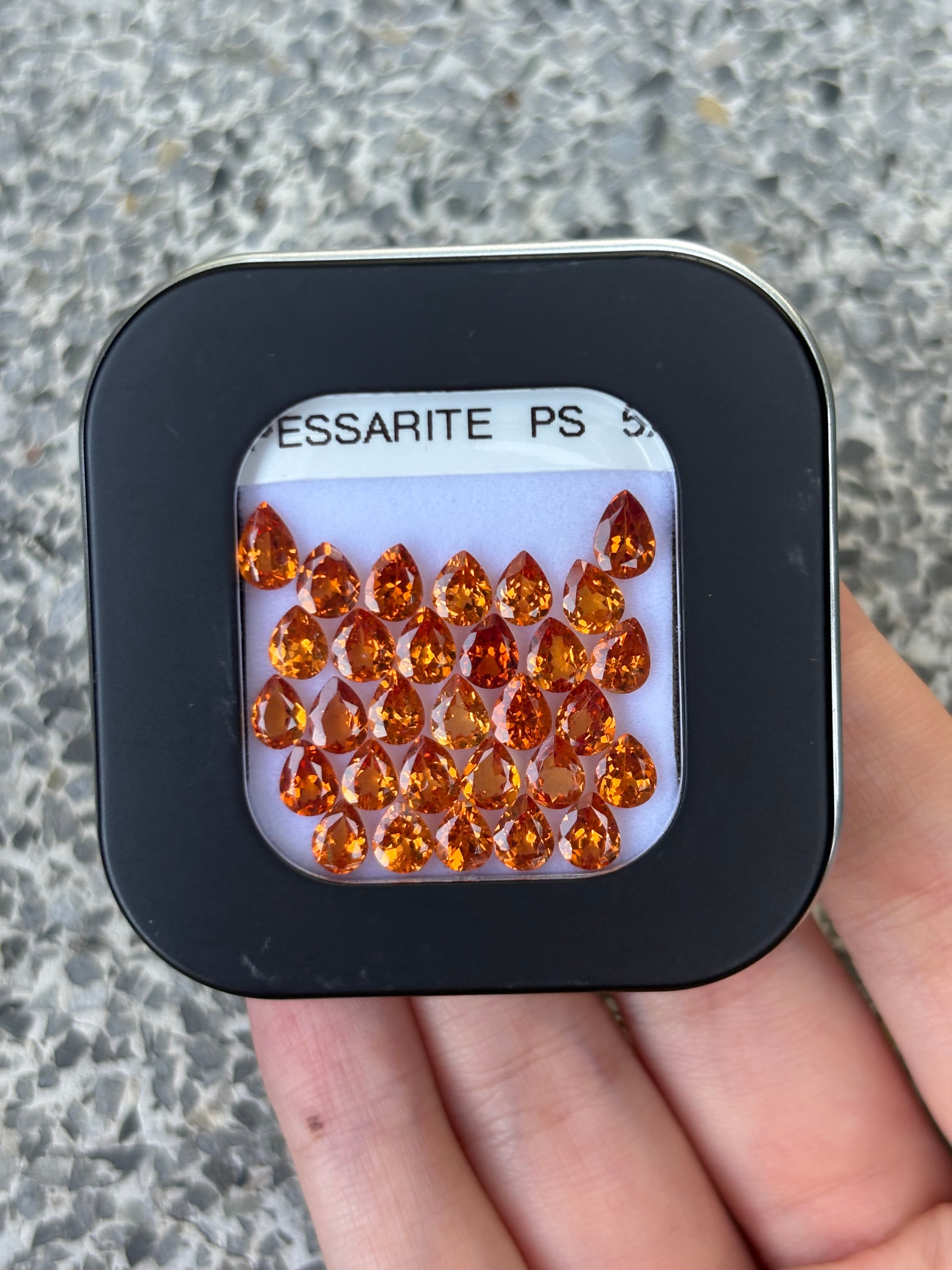 11.40ct Spessartine Pear Set (5x4) DXBCS3884