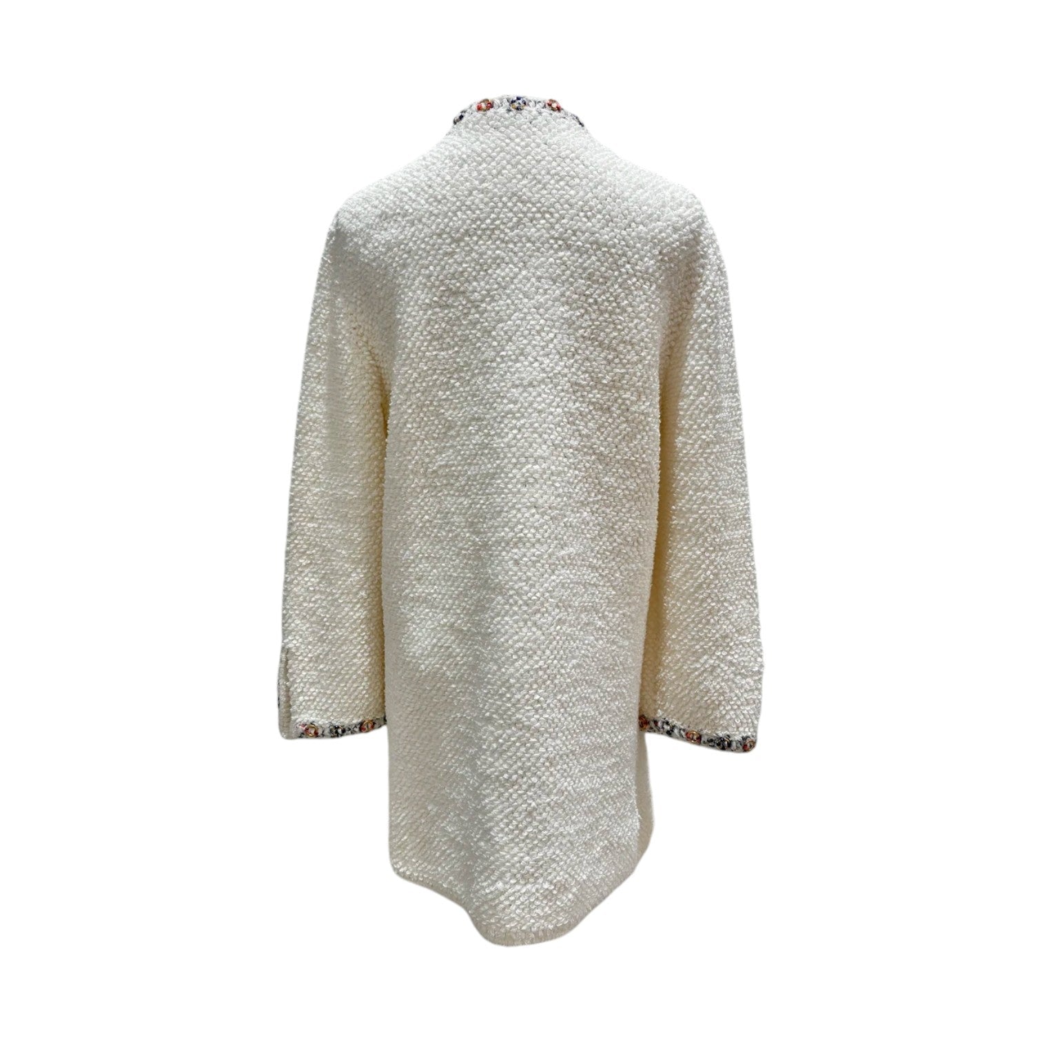 Chanel Ivory Tweed Scoop Neck Dress - Size 42