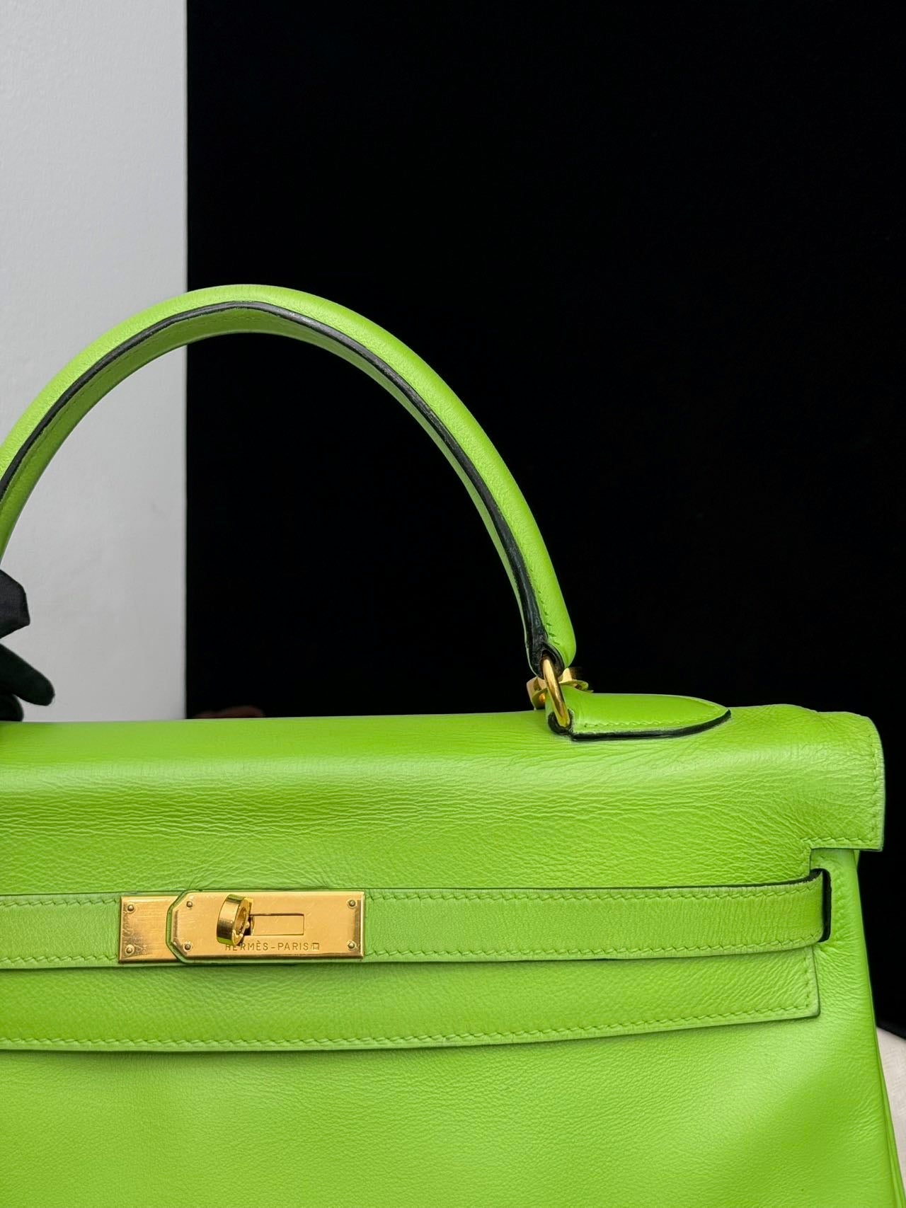 Hermès Kelly 35 Green GHW Square B