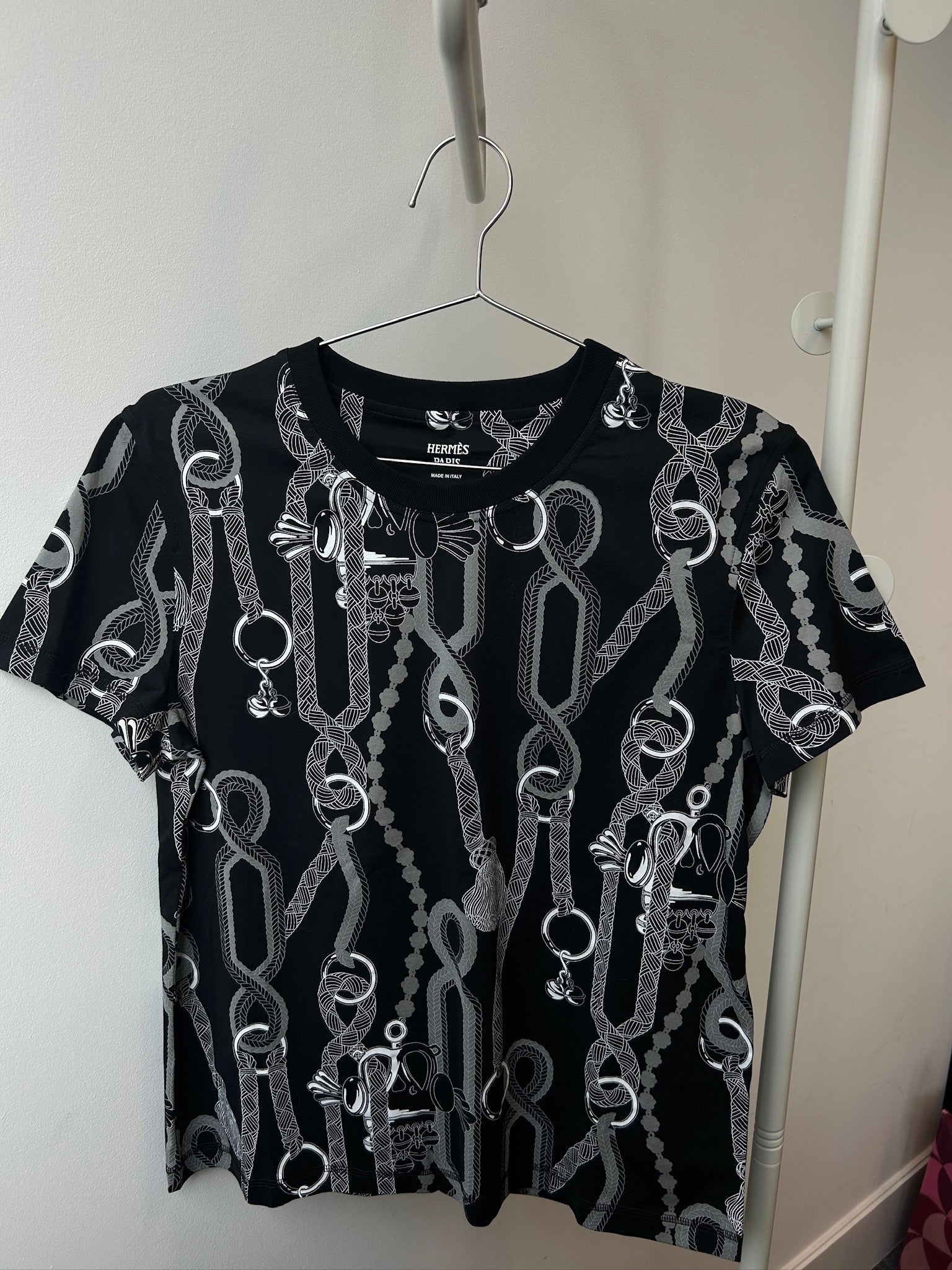 Size 40 - Hermès Palefroi Remix Black straight t-shirt