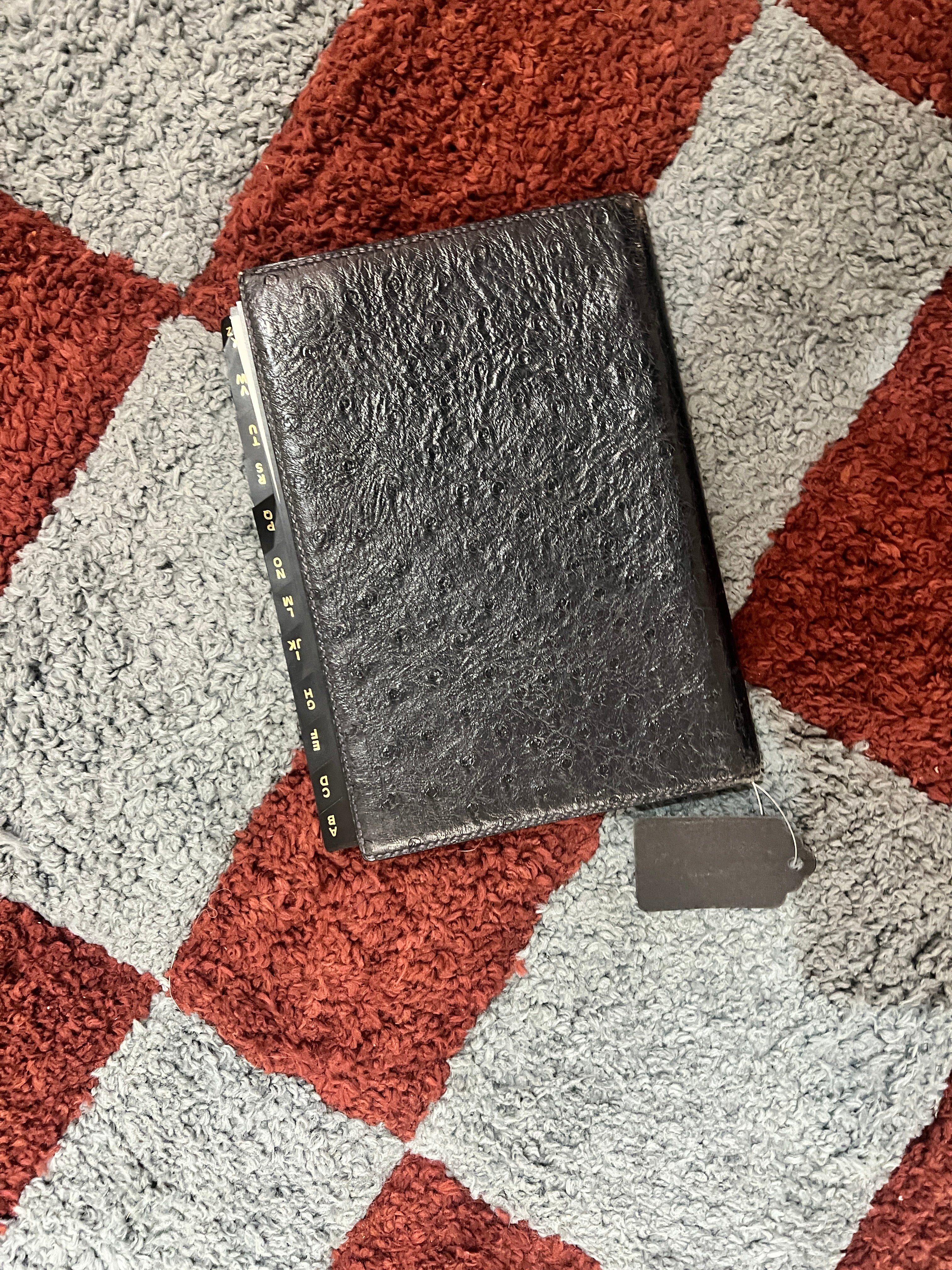 Hermes Black agenda/ octrich notebook holder AKC1537
