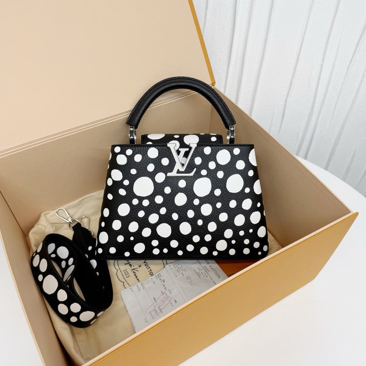 LV Black and White Spotted Cap 27 Chip (Box and Ticket) 14331852