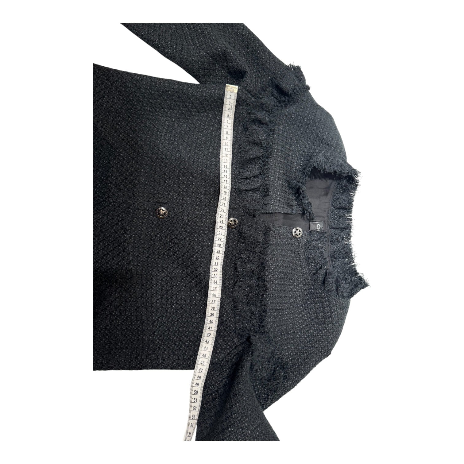 Chanel Black Cotton Ruffled Jacket