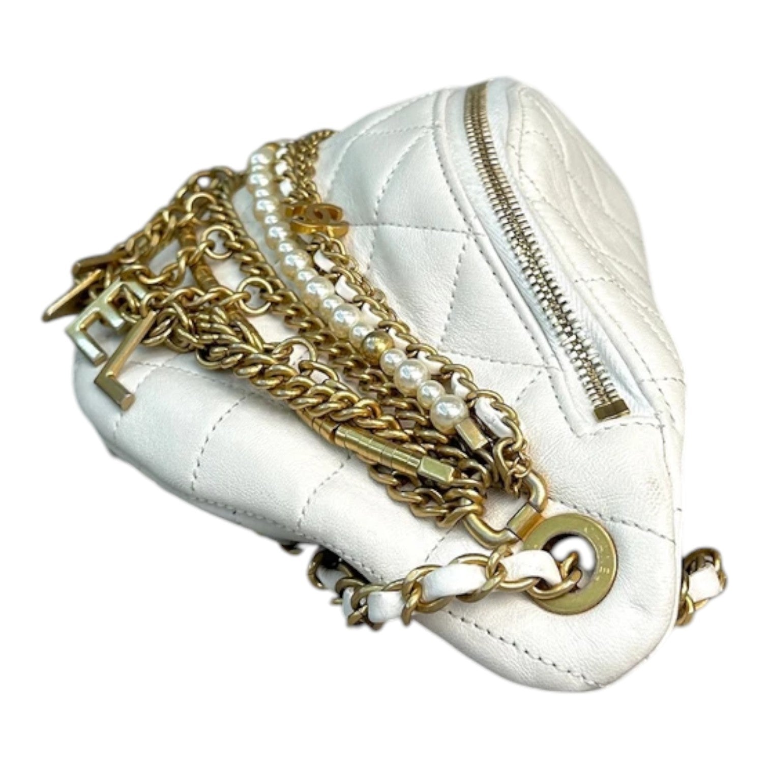 Chanel White All About Chains Waist Bag