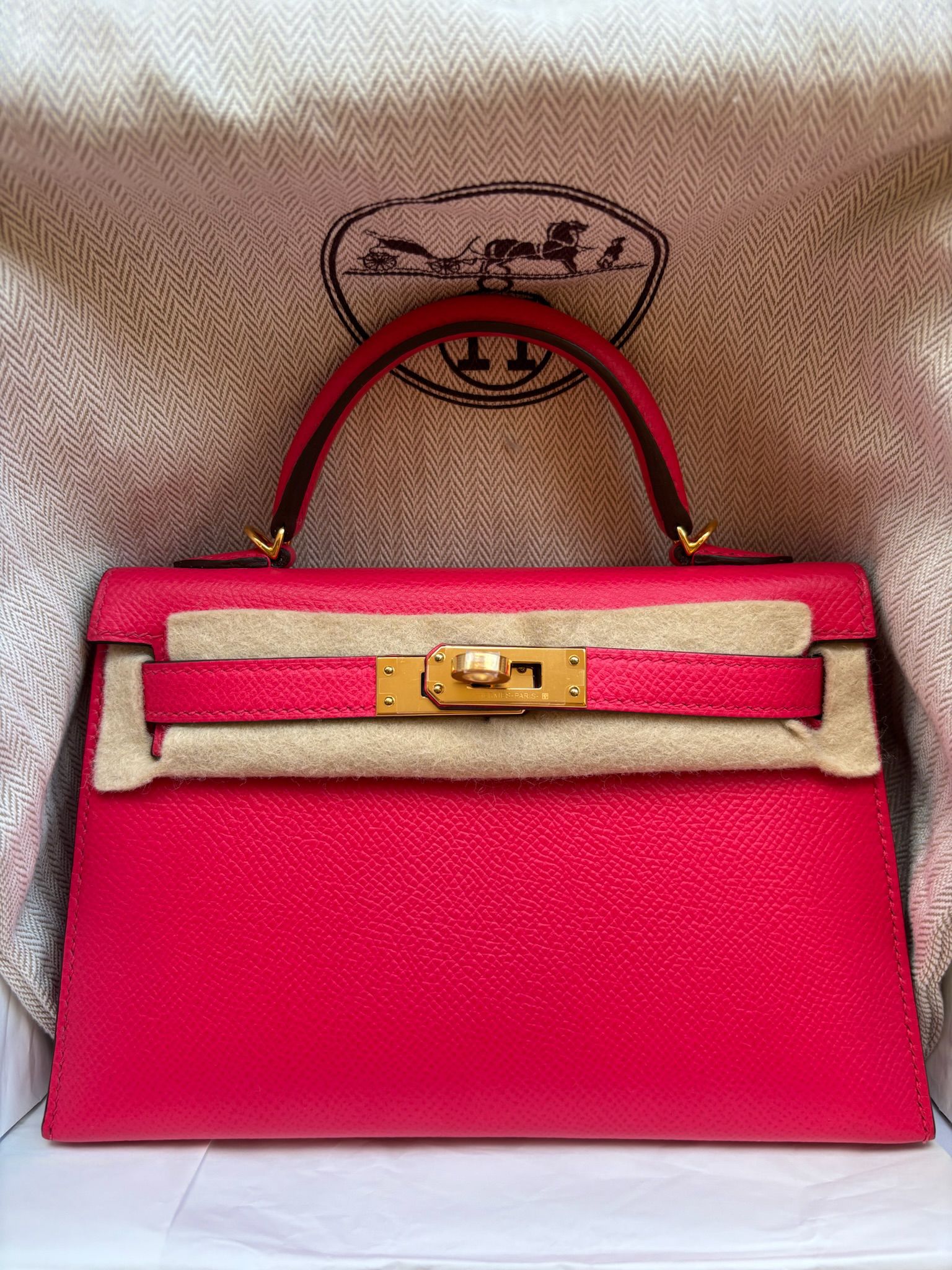Hermes Mini  kelly Rose extreme Leather Bag ALTC0864