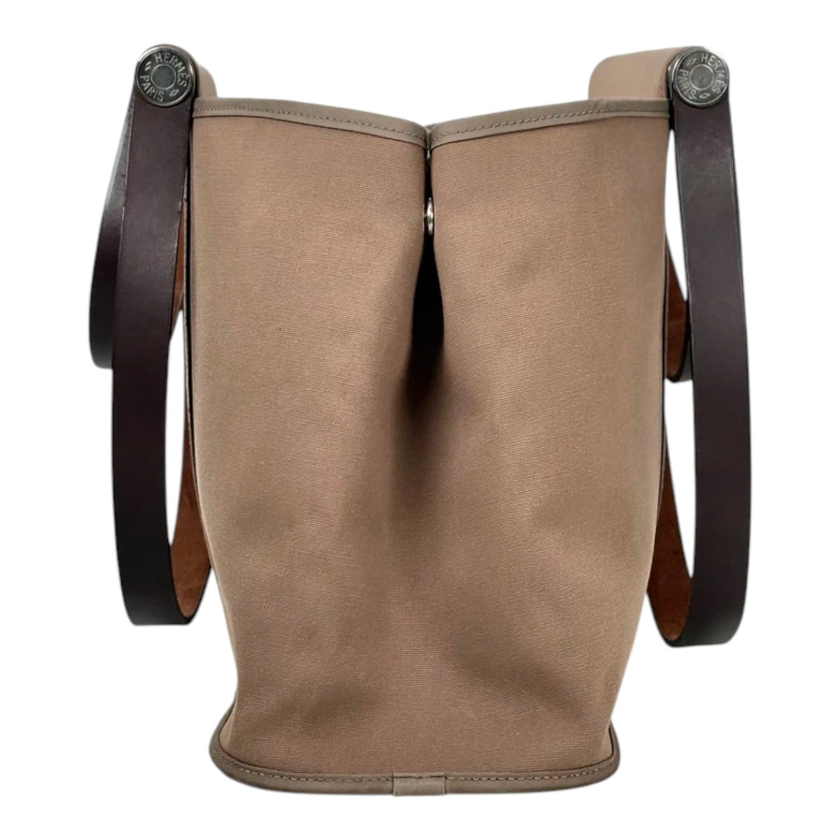 Hermes Etoupe Cabal Canvas Bag with Leather Handles