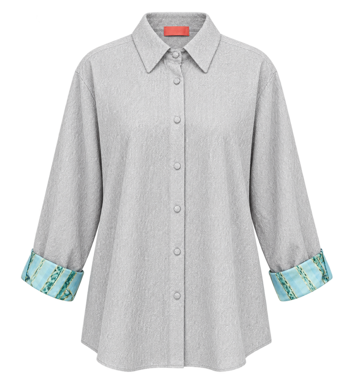 SHIRT BIANCA KNITWEAR LIGHT BLUE SILK ROLL UP SLEEVES MCL13240