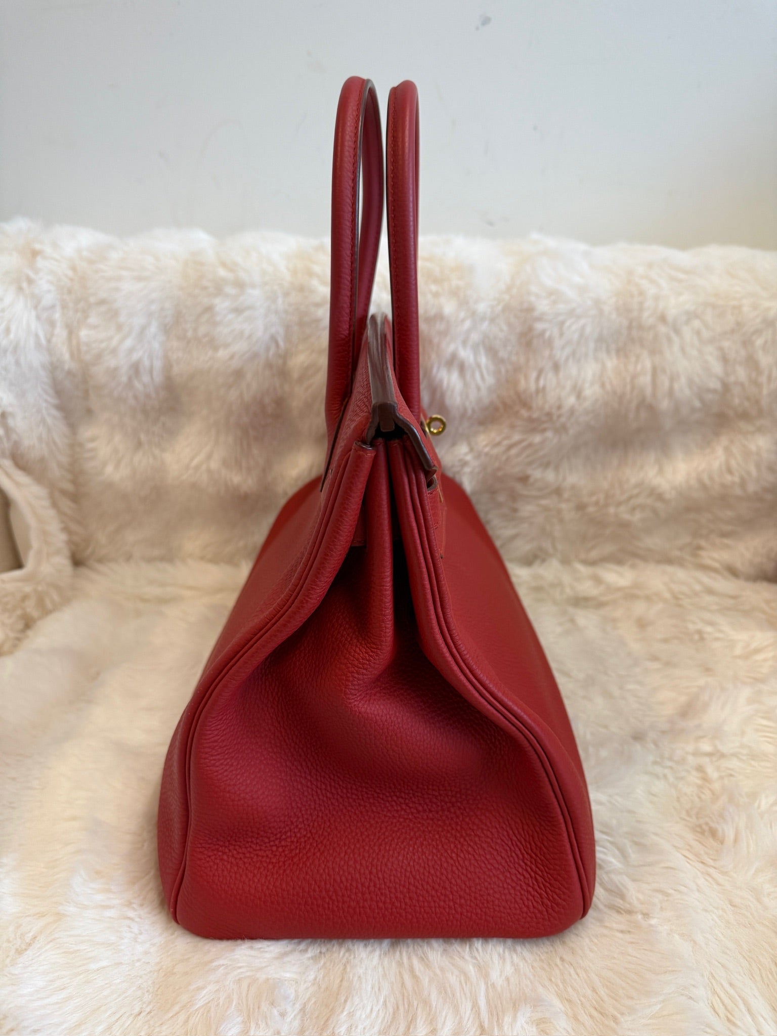 Hermès Birkin 35-Rouge Casaque Leather Handbag