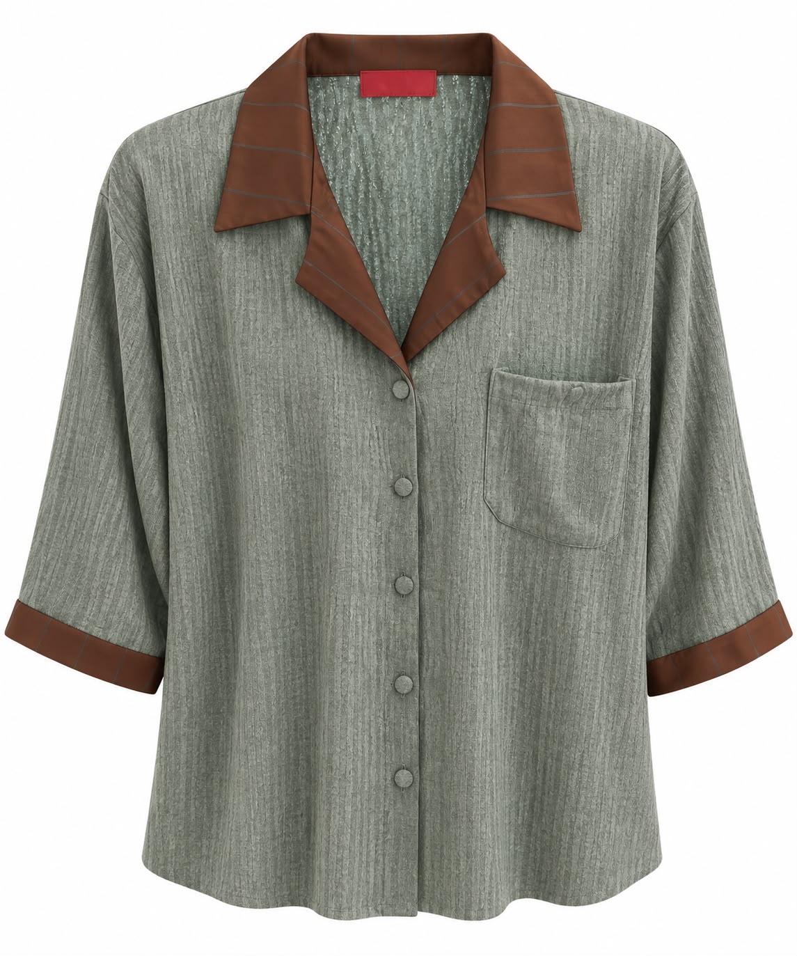SHIRT ARTY KNITWEAR COLLAR  BROWN TURQUOISE MCL13361