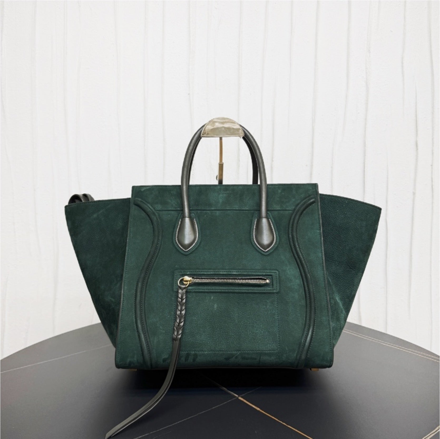 CELNE Green Velvet Smiley Face Bag 30 23269256