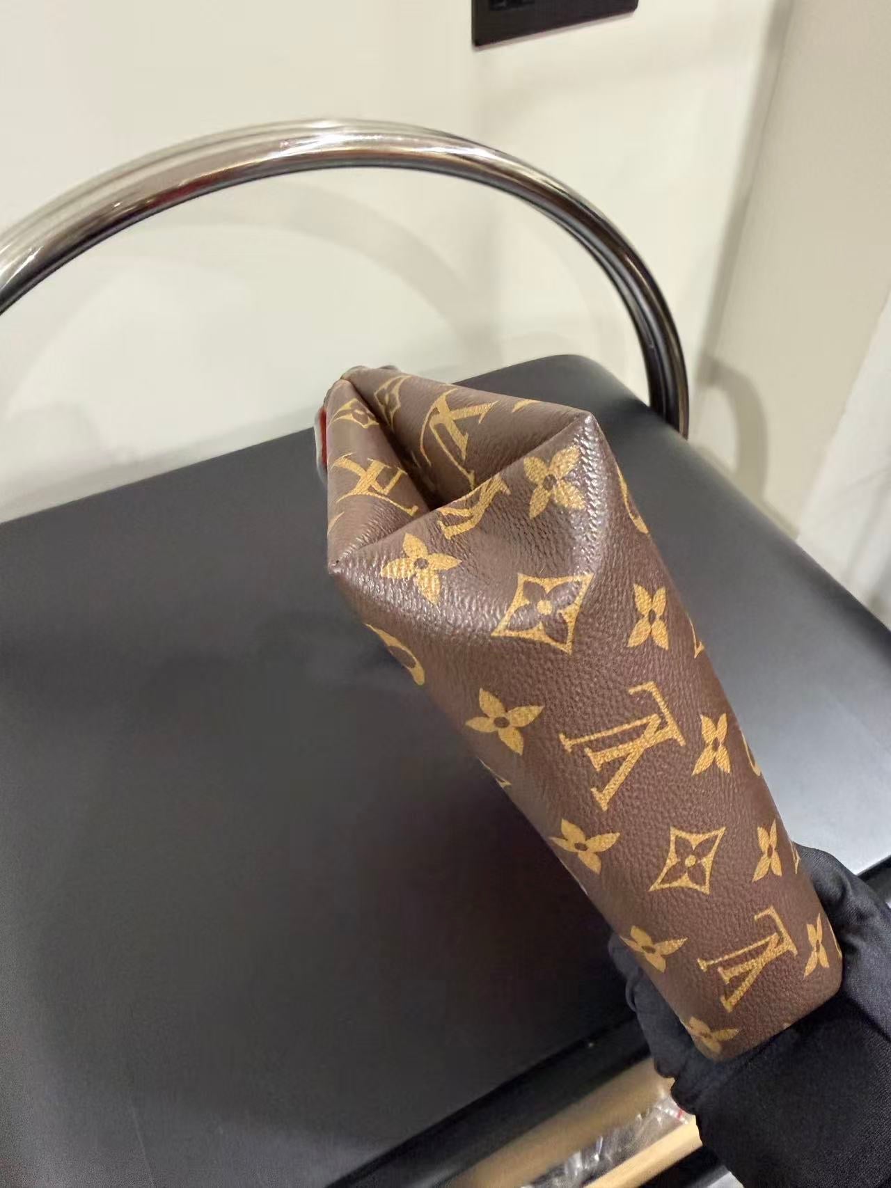 Louis Vuitton Locky BB | Monogram & Red Leather Mini Top Handle Bag