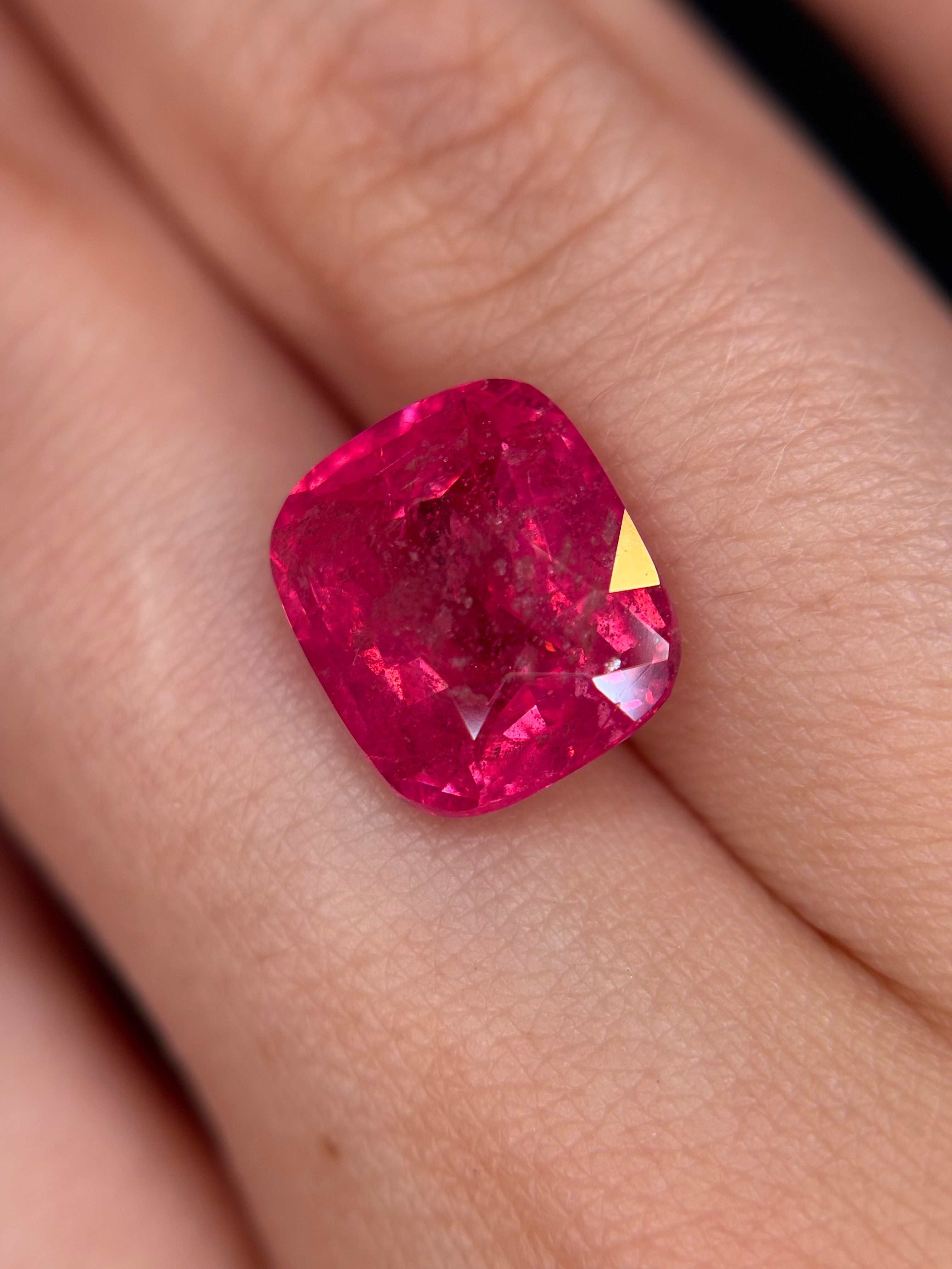 4.49ct Vivid Pink Spinel Mahenge Cushion DXBCS5745