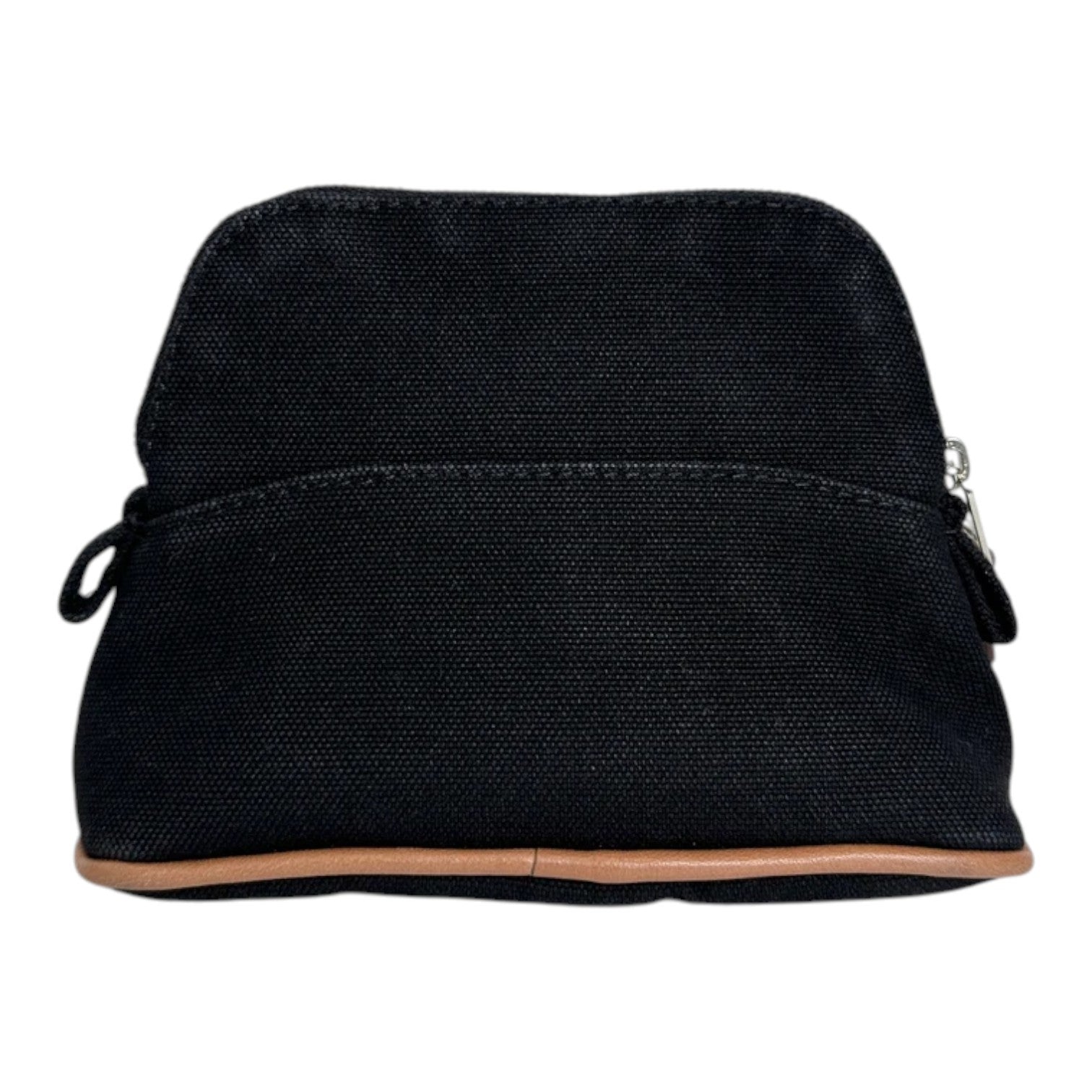 Hermes Black Cotton Canvas Mini Bolide Travel Cosmetic Pouch