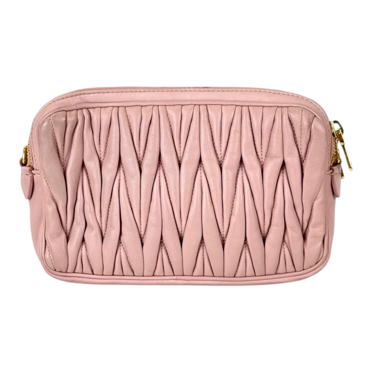 Miumiu Pink Leather Bag with Double Zipper