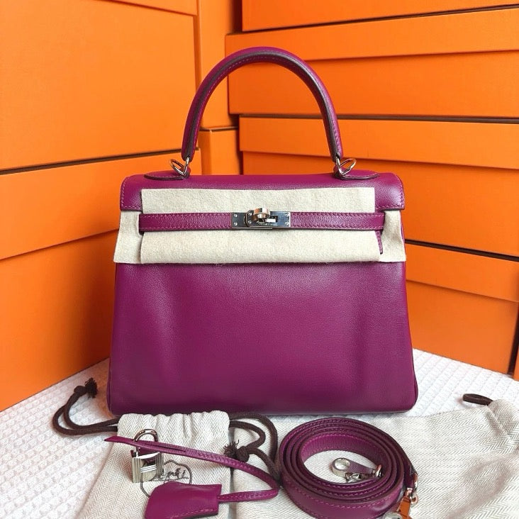 *Hermes Kelly 25 Tosca Swift PHW #O - Preloved SYC2219