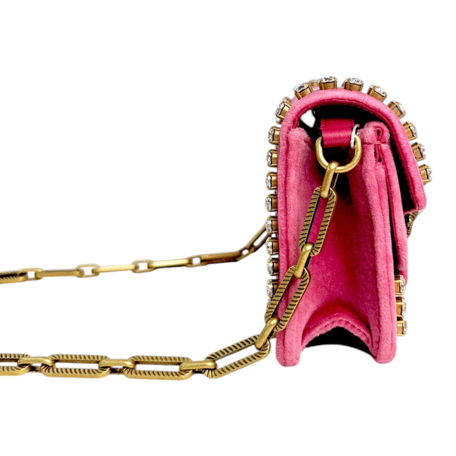 Gucci Velvet Broadway with Chain Strap Bag