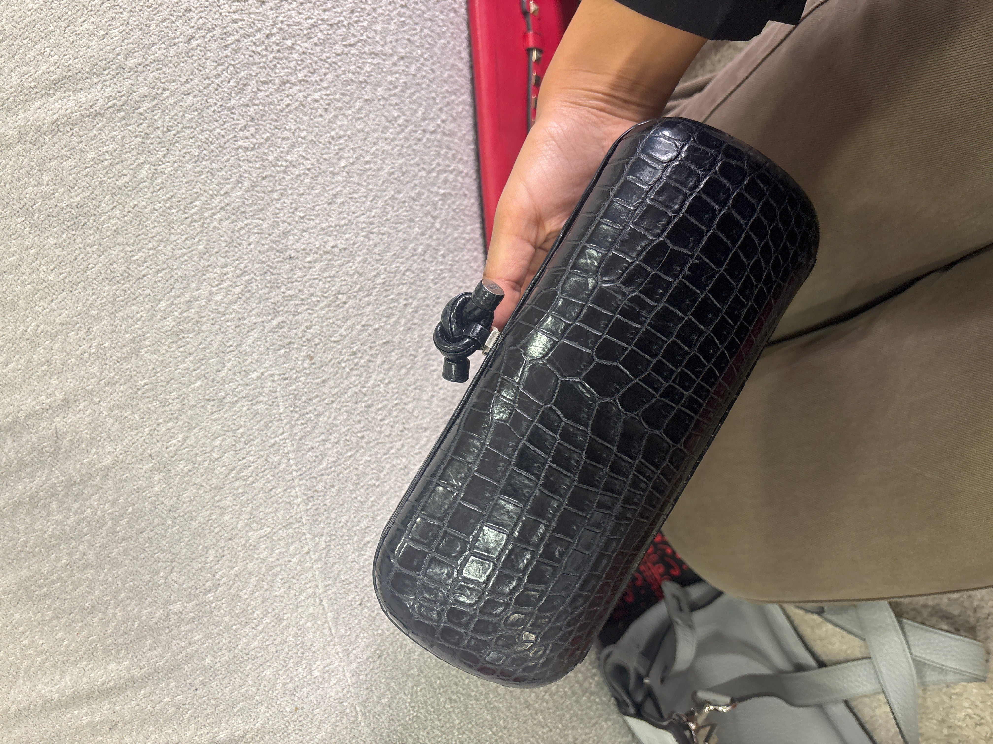 Bottega black croc clutch ALC4223