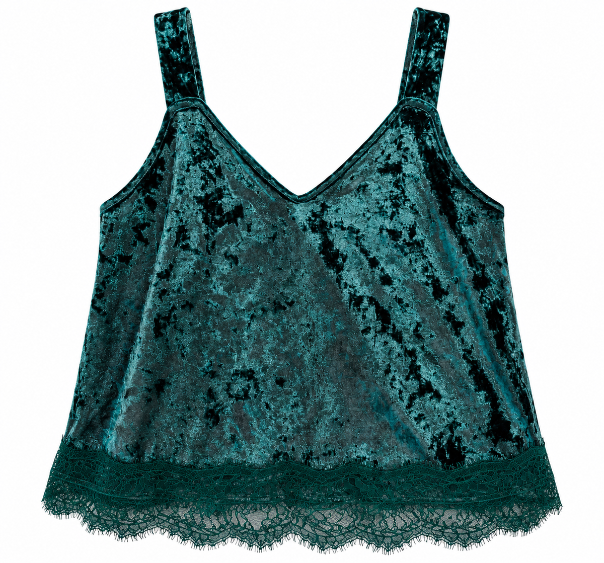 TOP VIENNA VELVET GREEN LACE MCL13487