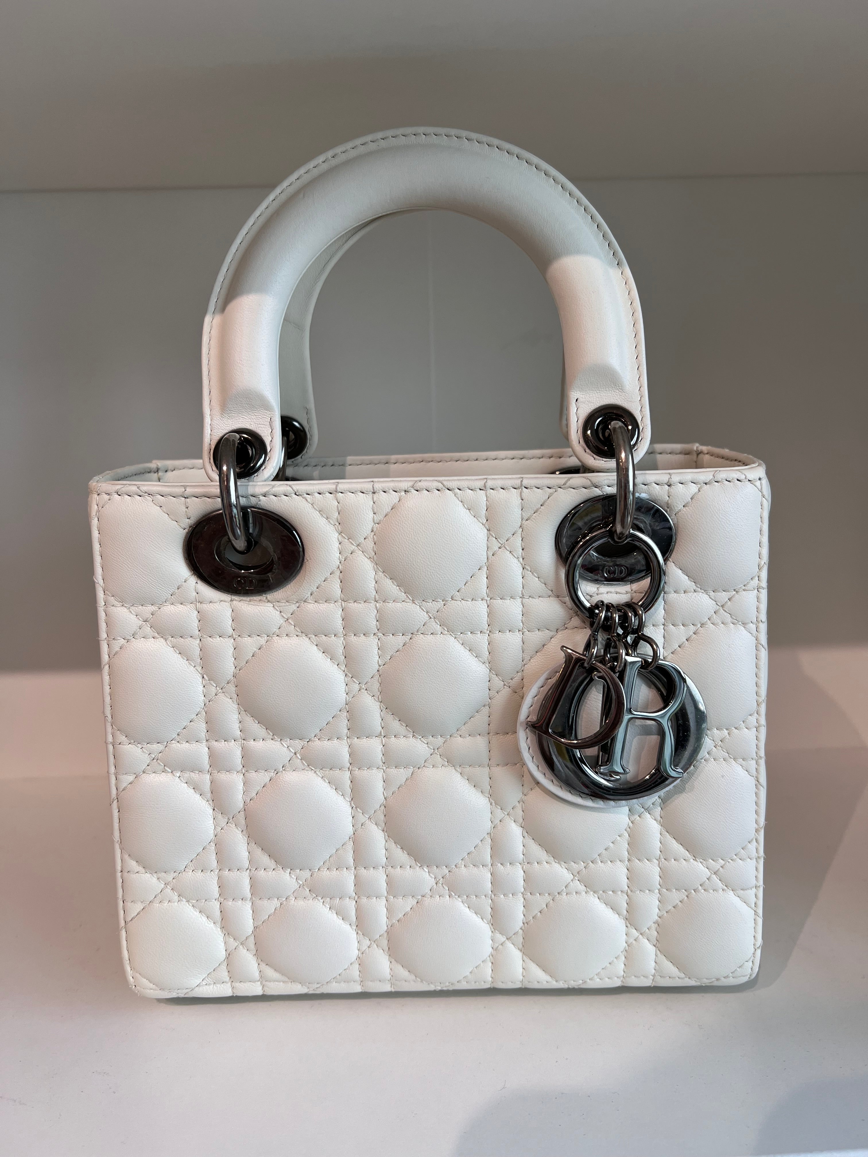 Lady Dior Small White Lambskin SHW SYCM242