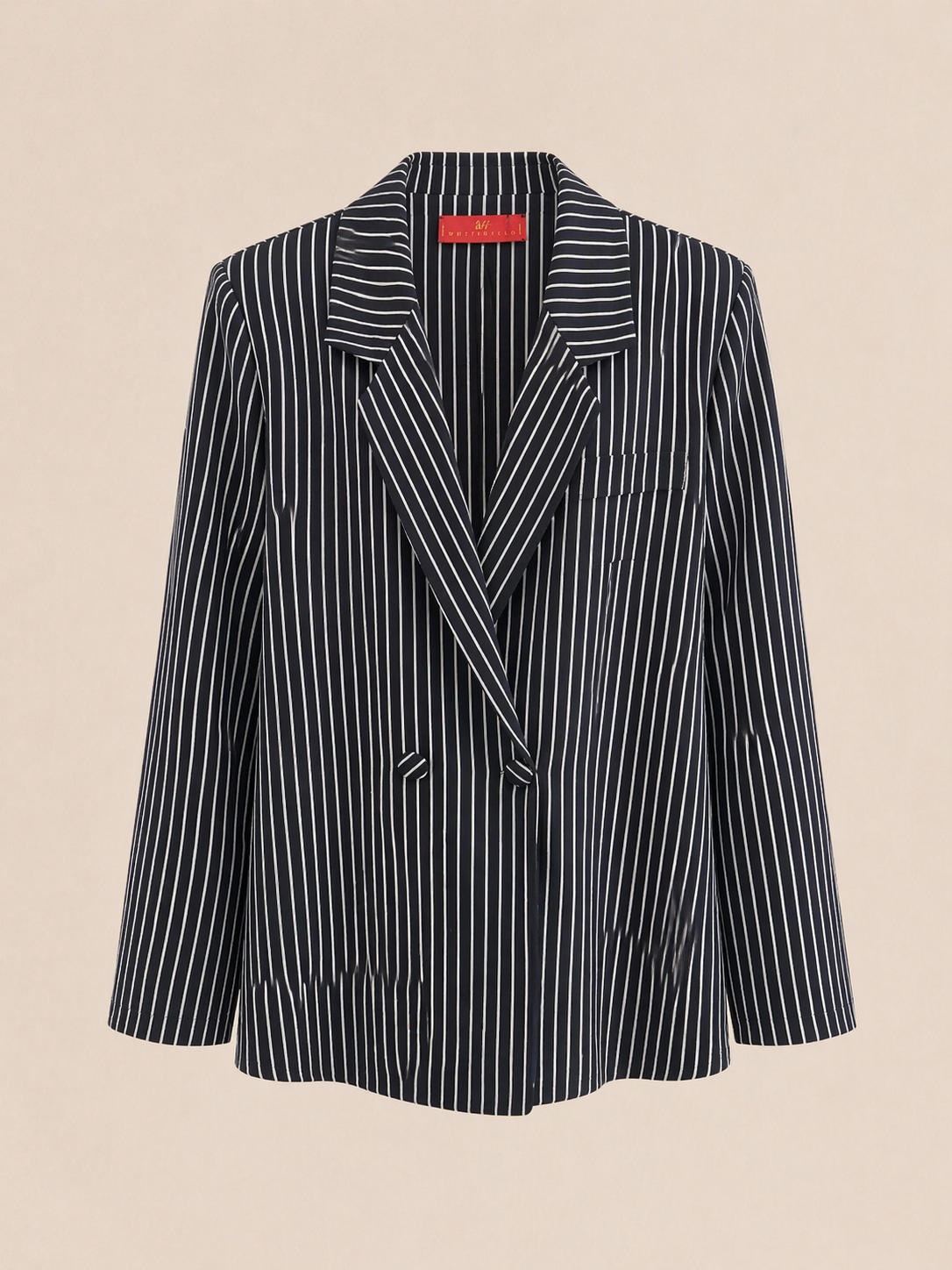 JACKET JUSTIN DOUBLE SILK PINSTRIPES BLACK WHITE MCL00973