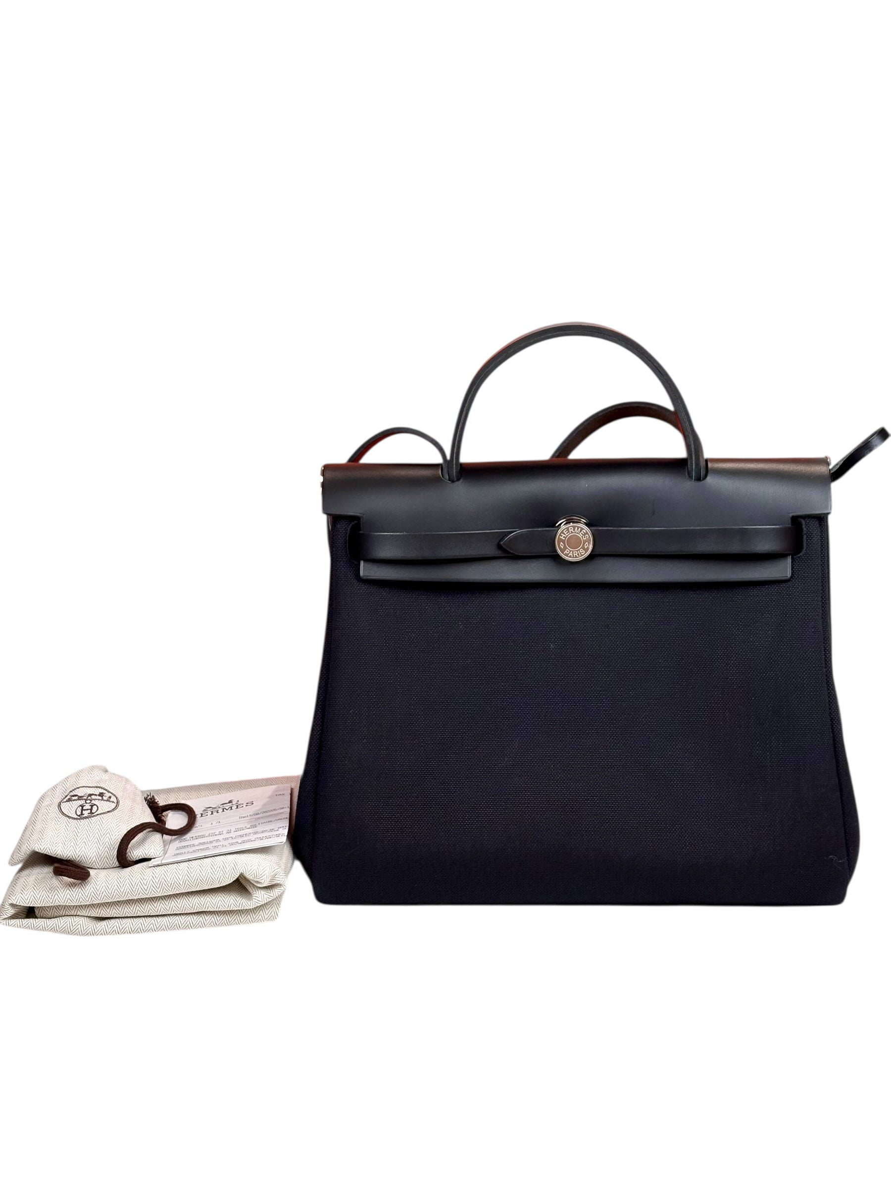 Hermes Herbag Zip 31 Black Bag