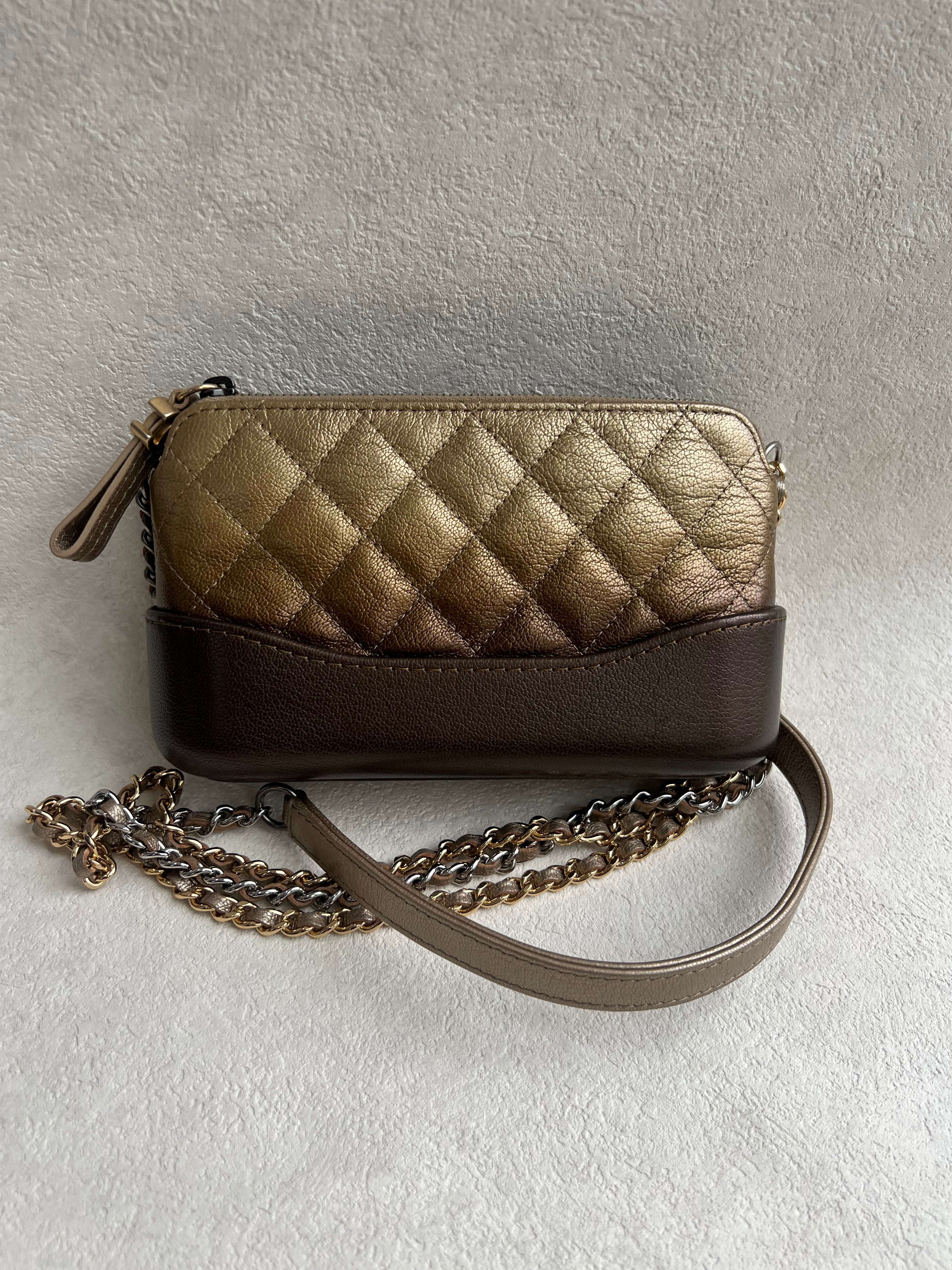 Chanel Gabrielle Clutch Goatskin Gradient Gold