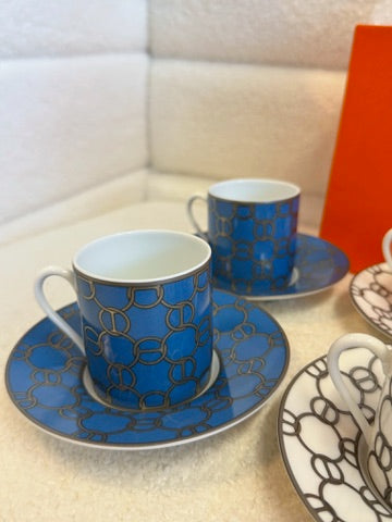 Hermès H Déco Saucer Set 12 Pieces