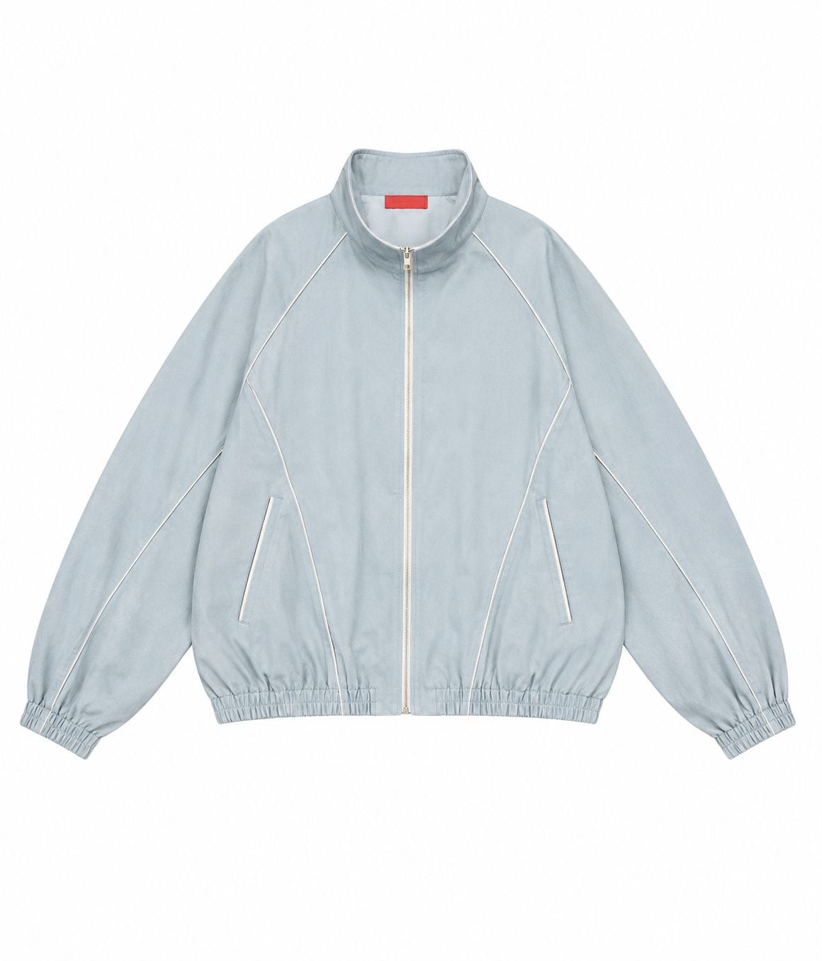 DENIM BOMBER WITH TIE AND DYE SILK PIPPING MCL13205