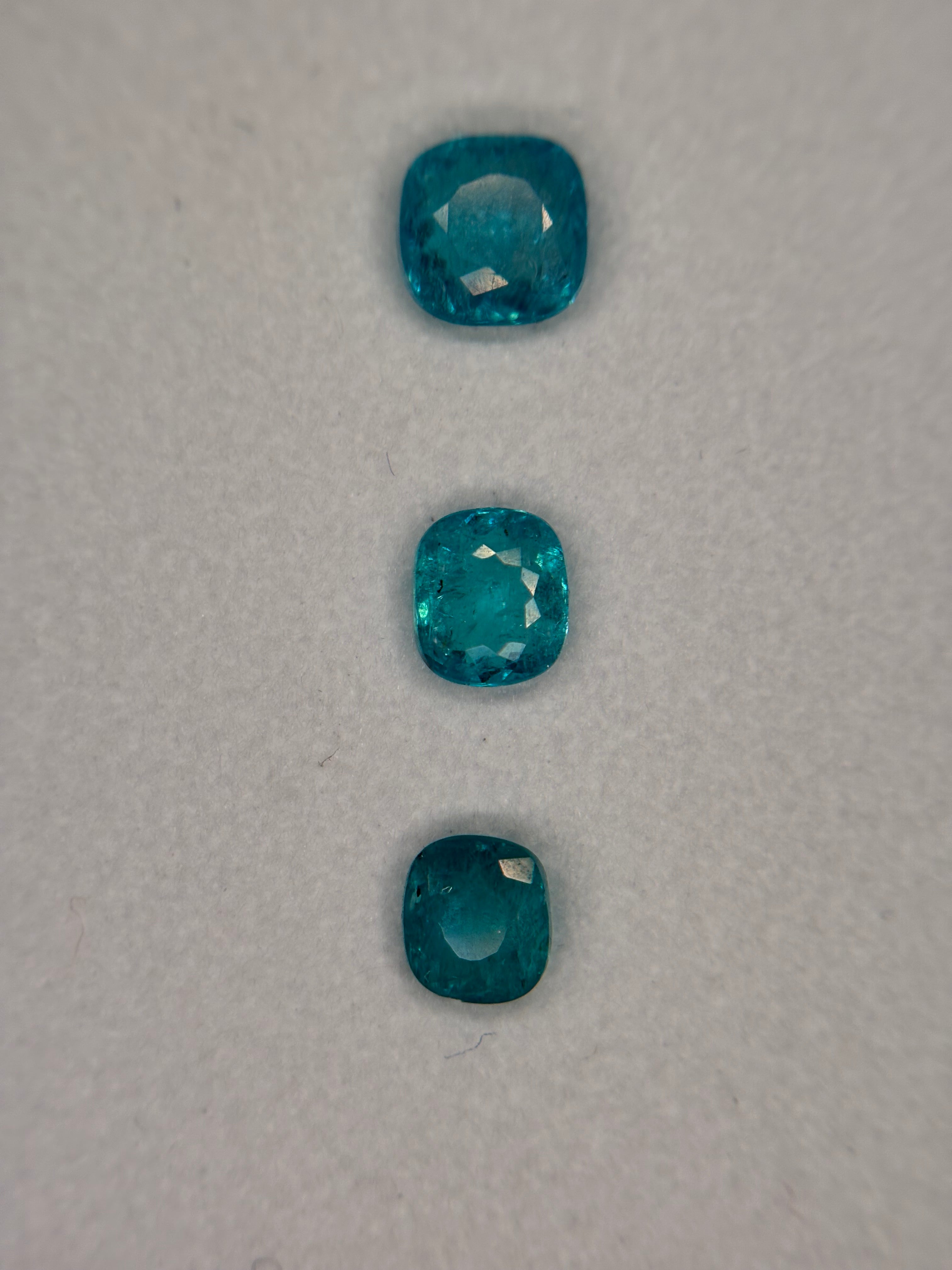 1.65ct Exclusive Windex Blue Paraiba Ethiopia Set 3 pcs THAIC0697